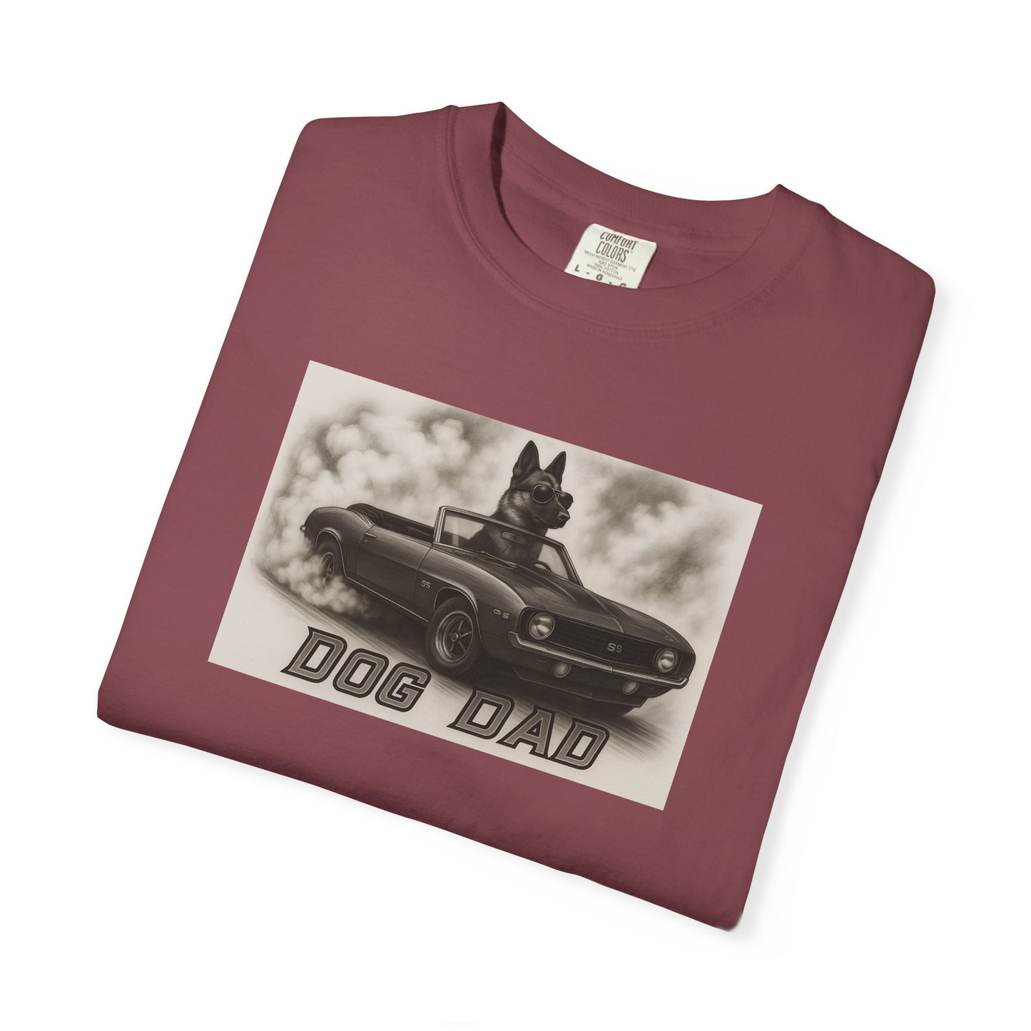Dog Dad - German Shepard - Cool Dogs in Cool Cars T-Shirt Collection | Funny Dog Lover Apparel for Men