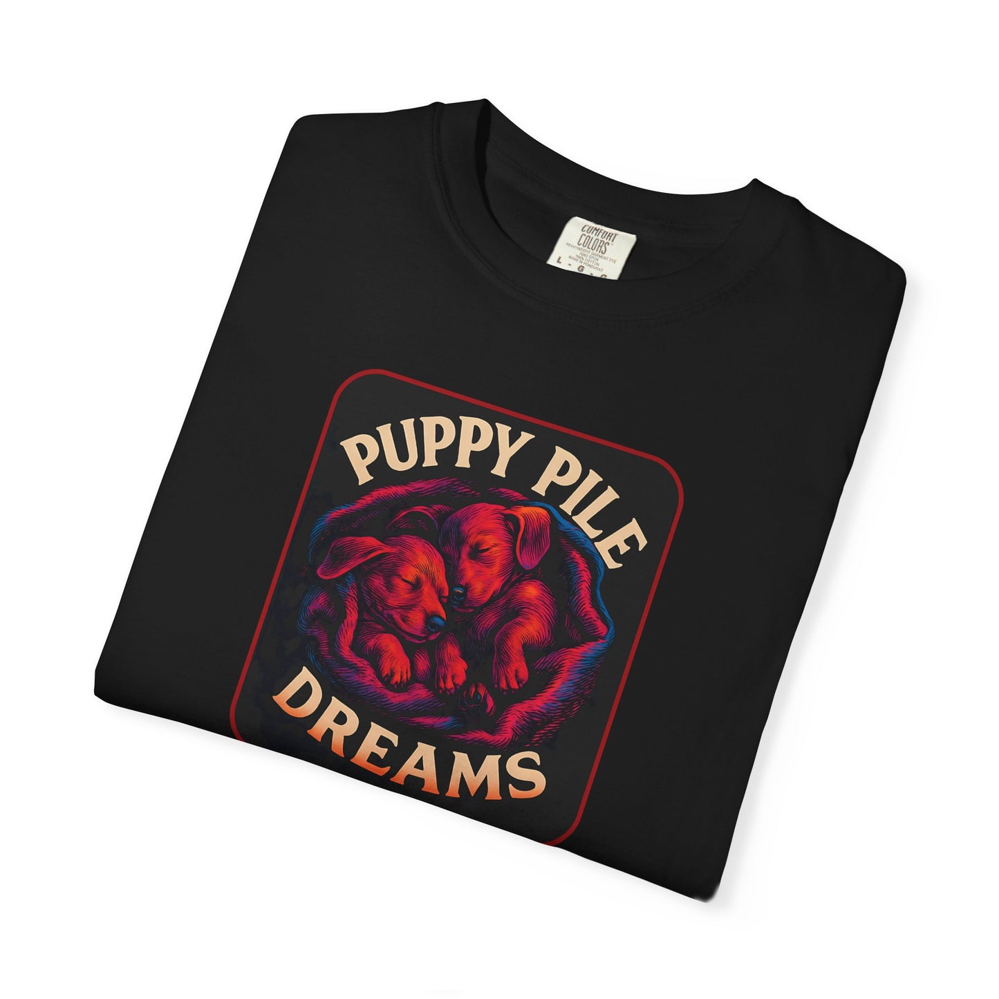 Puppy Pile Dreams T-Shirt, Unisex Tee, Dog Lover Gift, Casual Wear, Comfortable Cotton Shirt, Fun Animal Graphic Tee