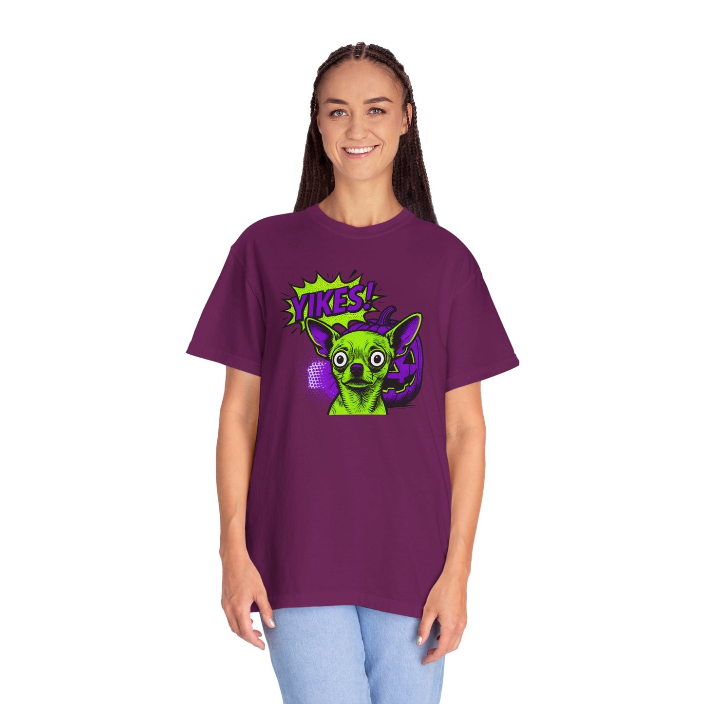 Yikes! Spooky Greens Unisex T-Shirt, Funny Halloween Shirt, Gift for Goth Lovers, Unique Graphic Tee, Statement Top