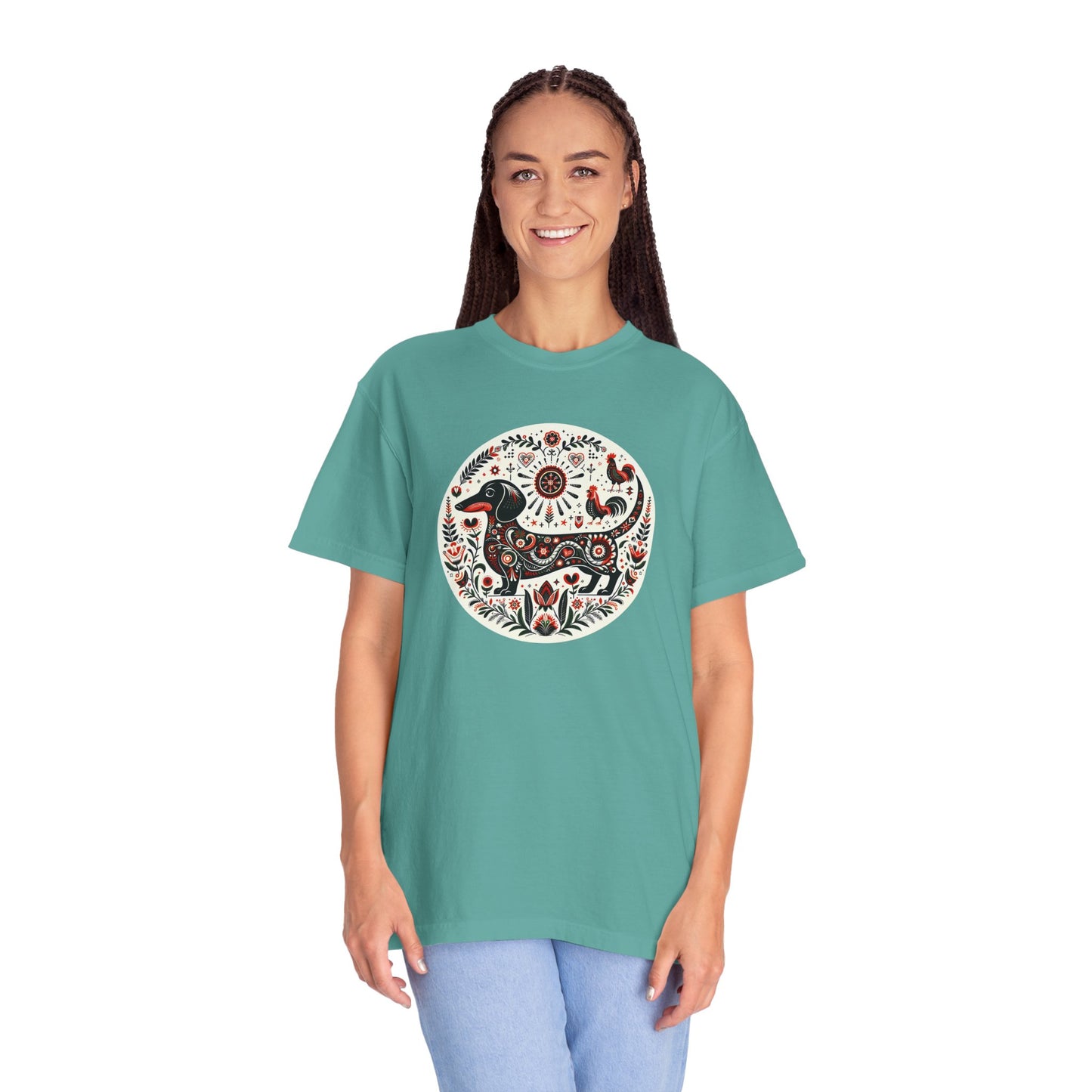 Artistic Animal Print T-Shirt - Unisex Garment-Dyed Tee for Nature Lovers, Festivals, Boho Style, Gift Idea, Everyday Wear