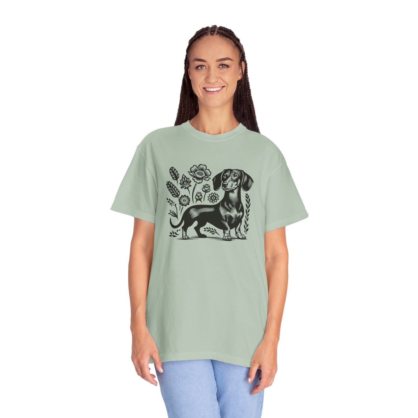 Floral Dachshund Unisex T-Shirt - Comfy Pet Lover Gift