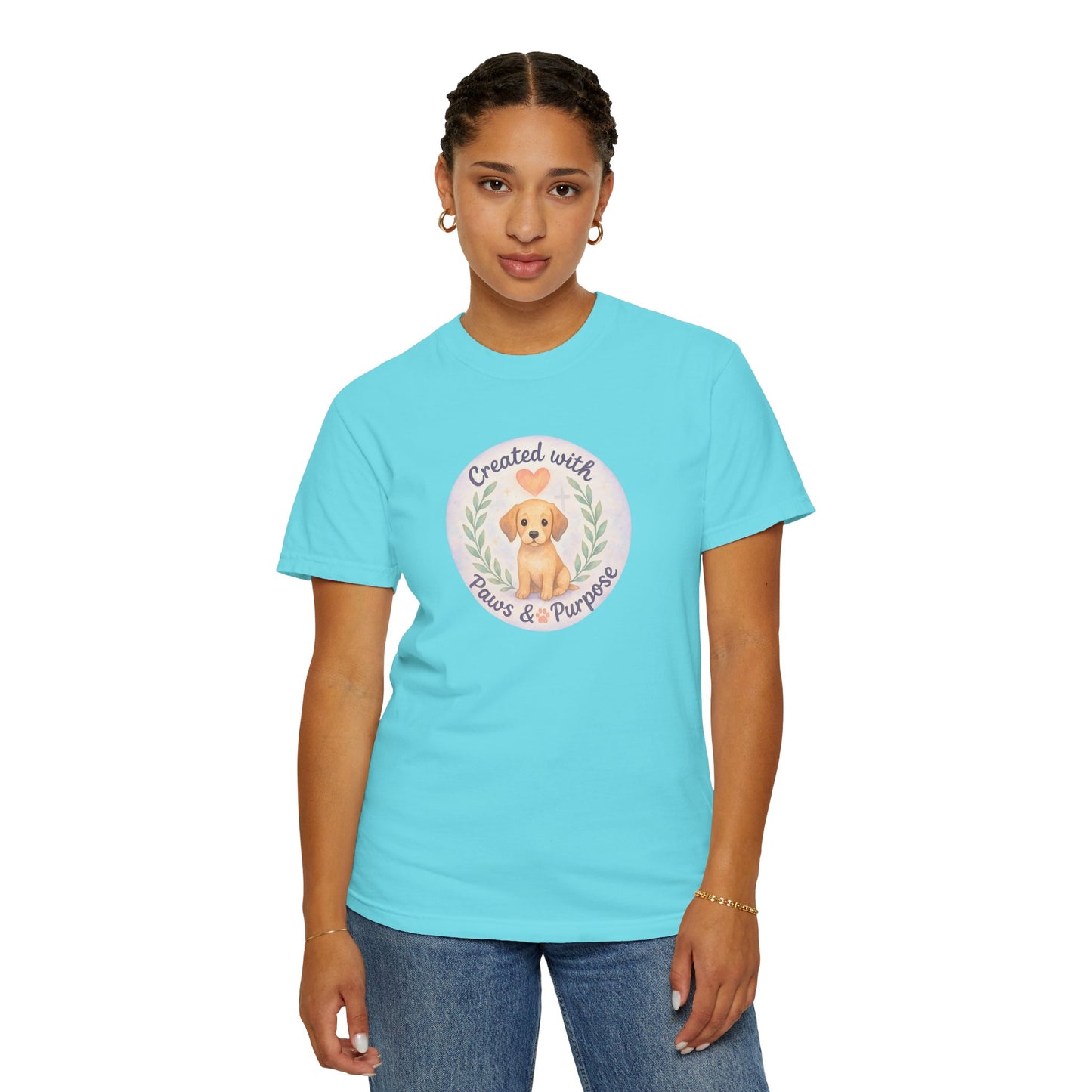 Created with Paws & Purpose T-Shirt, Pet Lover Gift, Dog Lover Apparel, Animal Rescue Support, Unique Gifts for Dog Owners