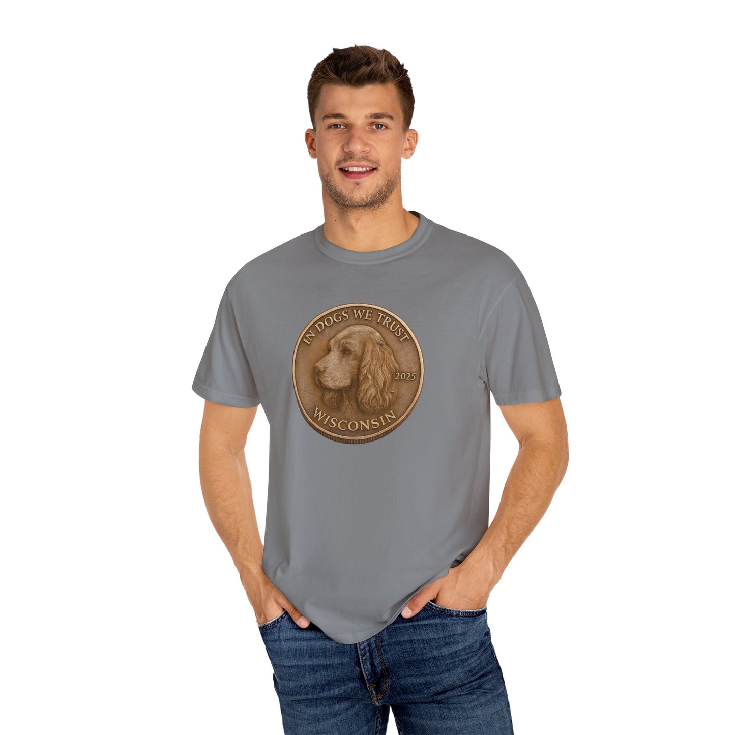 Wisconsin State Coin T-Shirt Collection - Proud Dog Breed Illustrations
