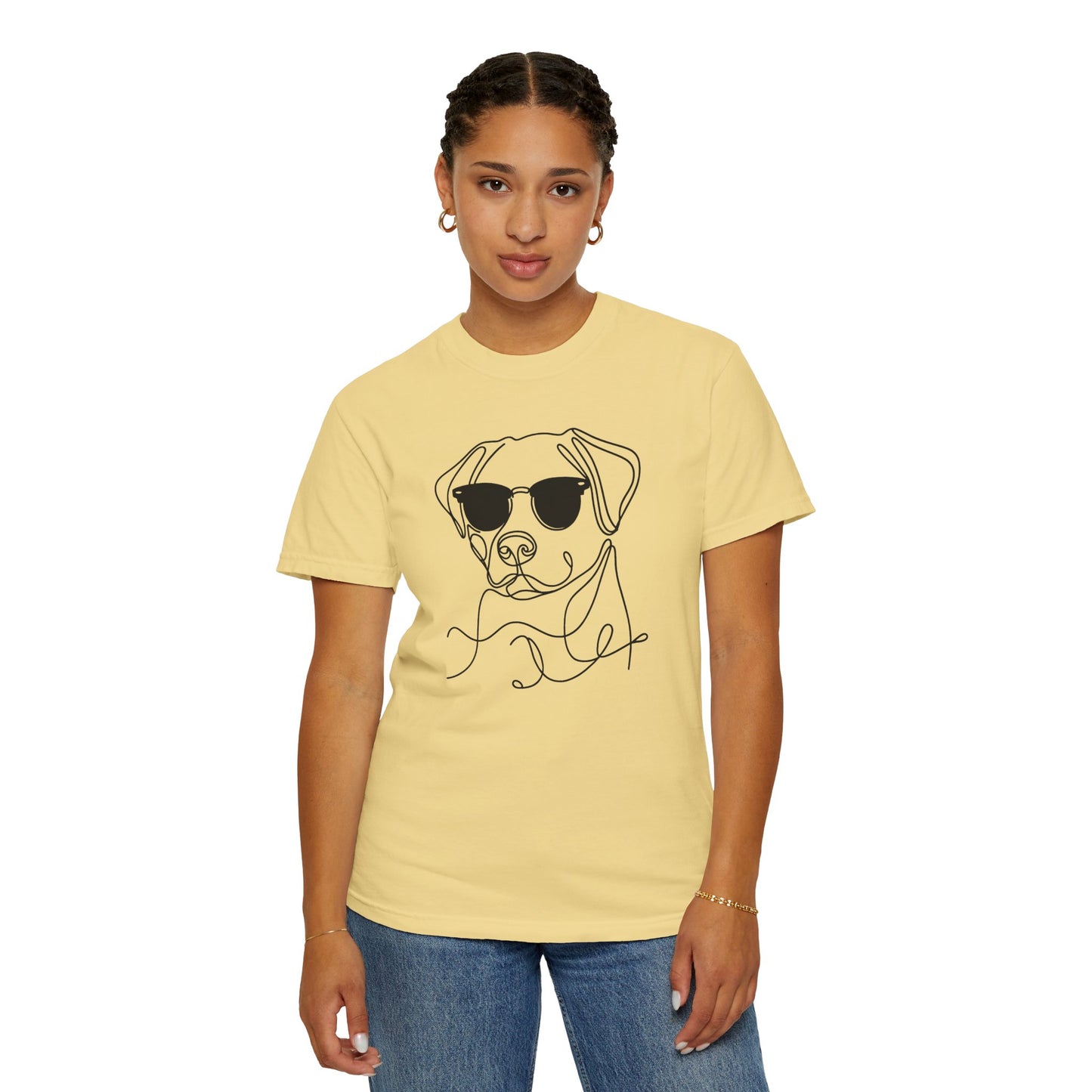 Cool Dog Line Art T-Shirt, Pet Lover Gift, Unisex Tee, Animal Lover Shirt, Casual Wear, Dog Mom Gift, Birthday Present, Dog Themed Apparel