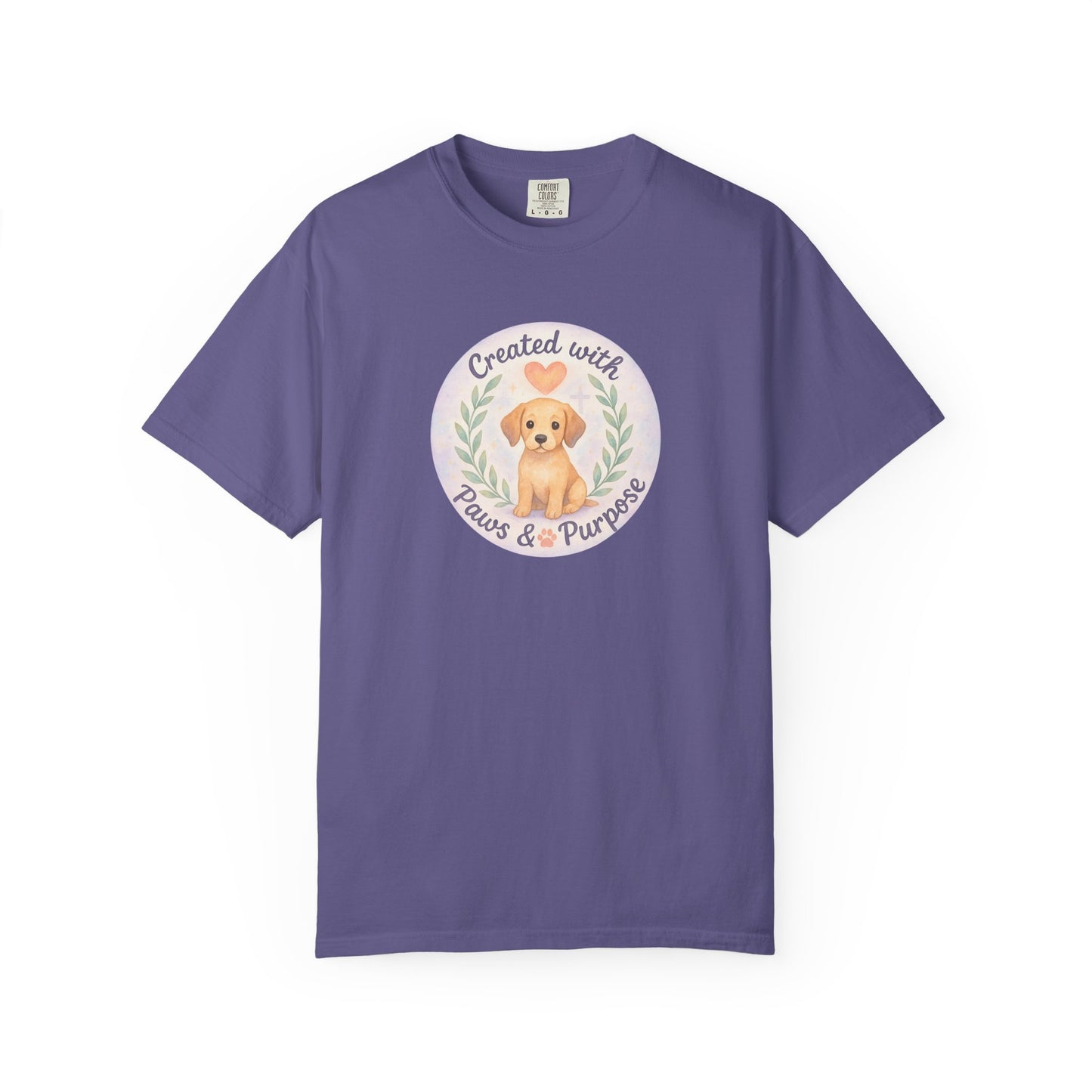 Created with Paws & Purpose T-Shirt, Pet Lover Gift, Dog Lover Apparel, Animal Rescue Support, Unique Gifts for Dog Owners