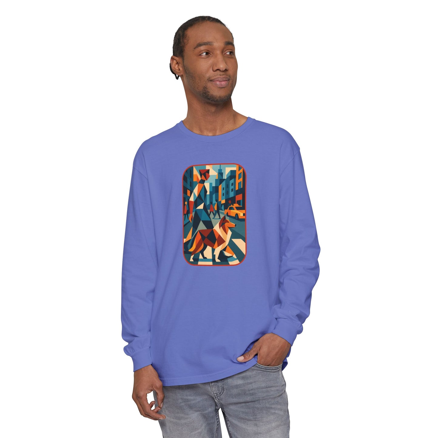 City Walk Tee for Animal Lovers, Casual Wear, Gift for Him/Her, Art-Inspired Apparel, Unique Artwork T-Shirt