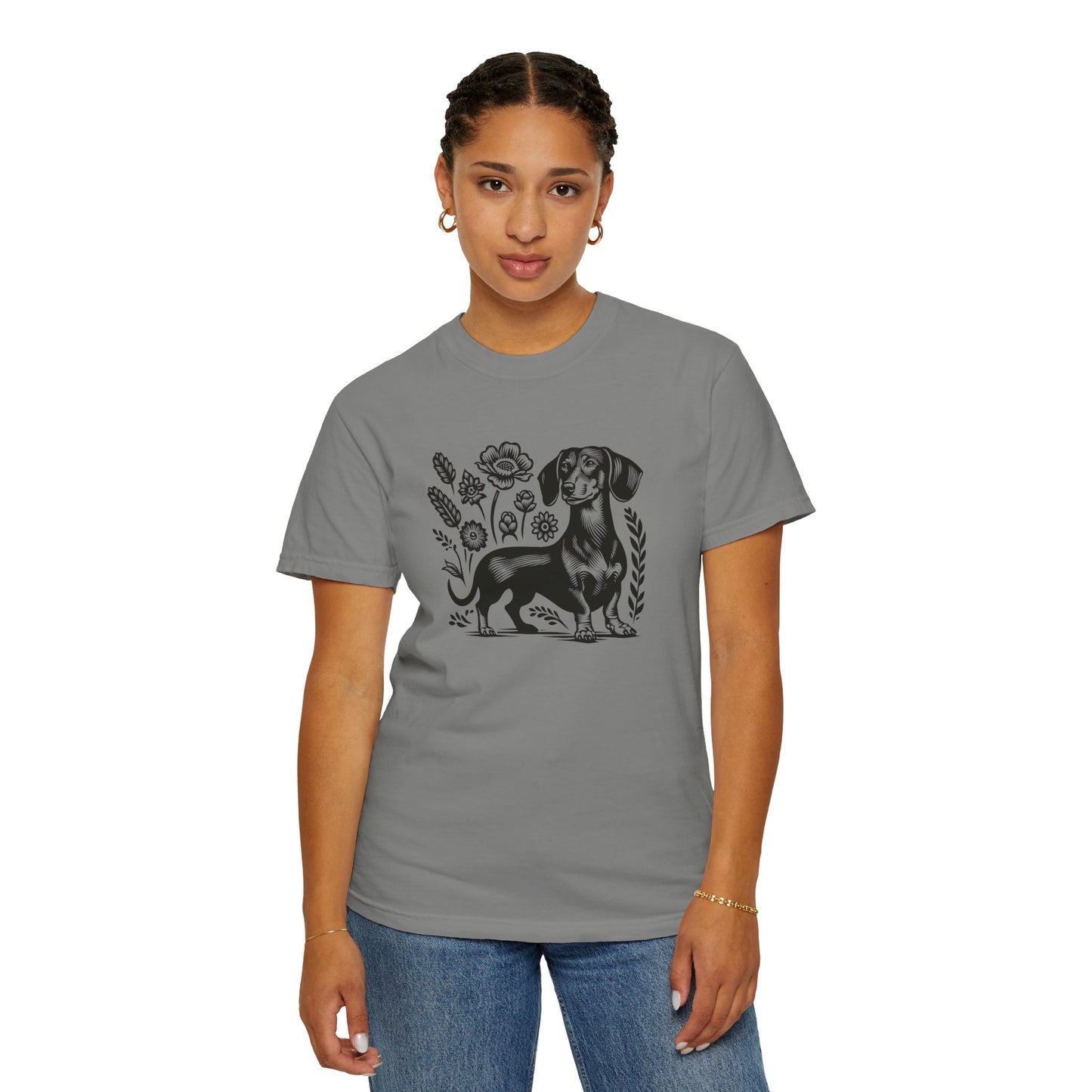 Floral Dachshund Unisex T-Shirt - Comfy Pet Lover Gift