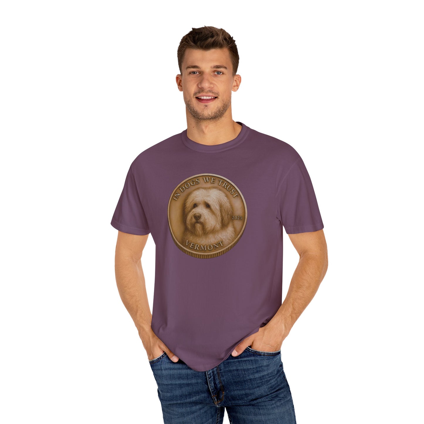 Vermont State Coin T-Shirt Collection - Proud Dog Breed Illustrations