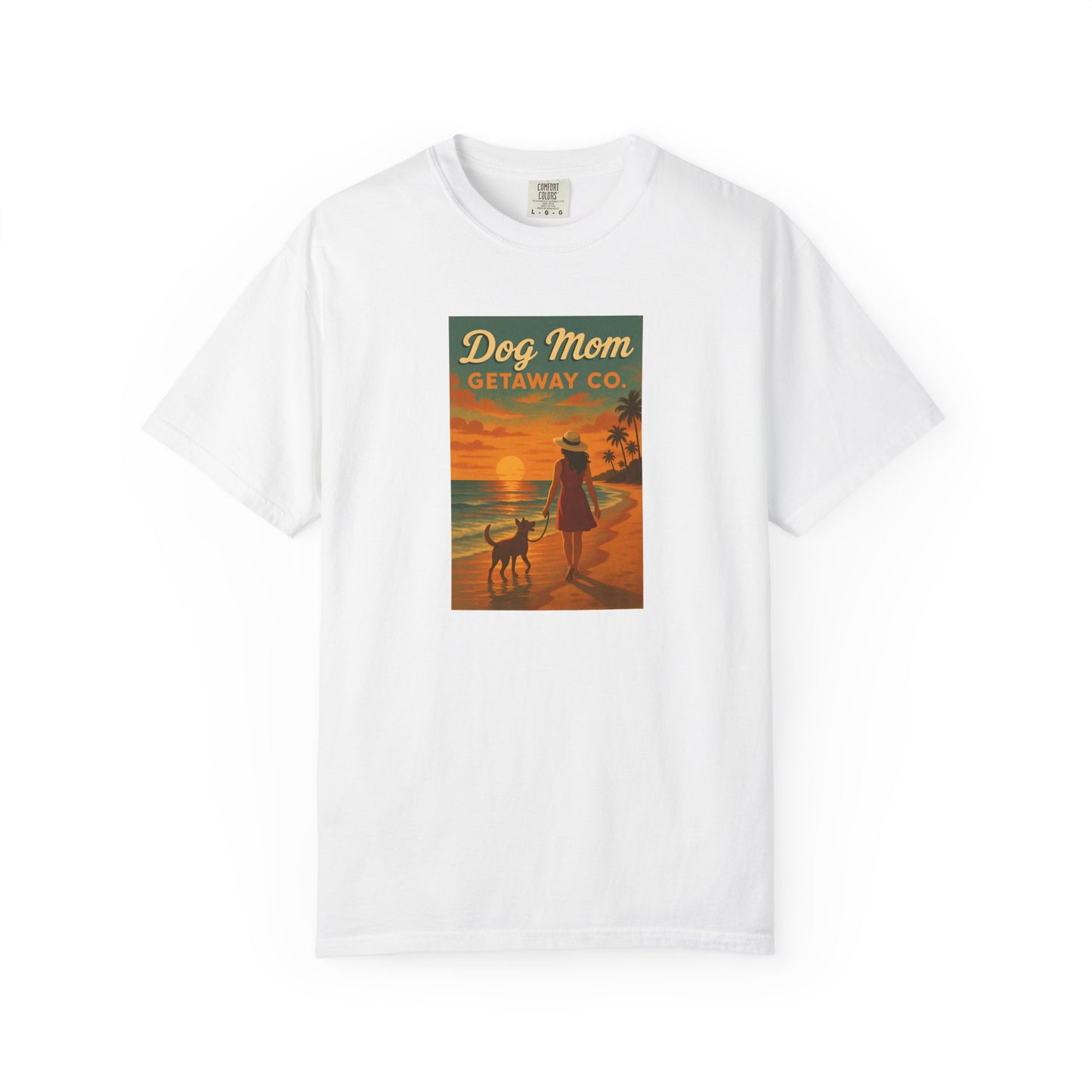 Dog Mom Sunset Tee, Unisex T-Shirt, Dog Lover Gift, Summer Vacation Shirt, Pet Parent Apparel, Casual Everyday Wear