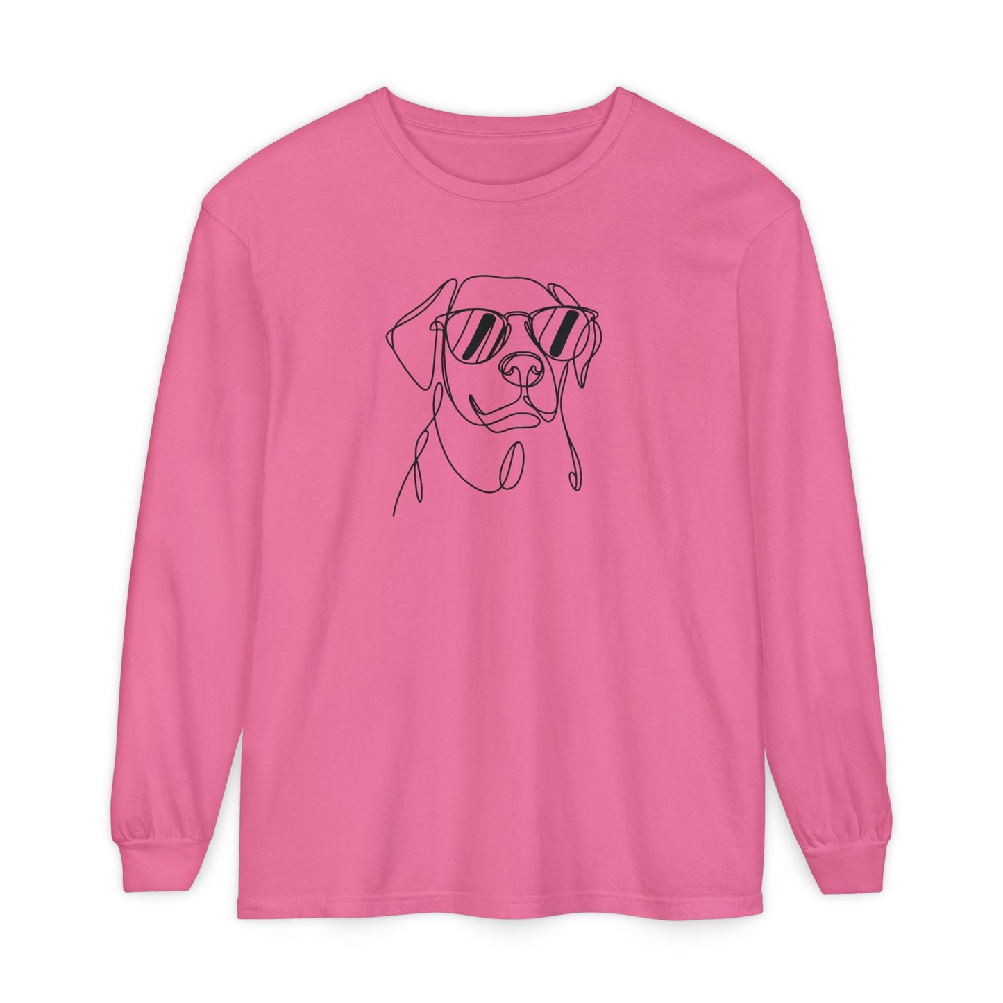 Cool Dog Long Sleeve T-Shirt | Unisex Garment-Dyed Tee