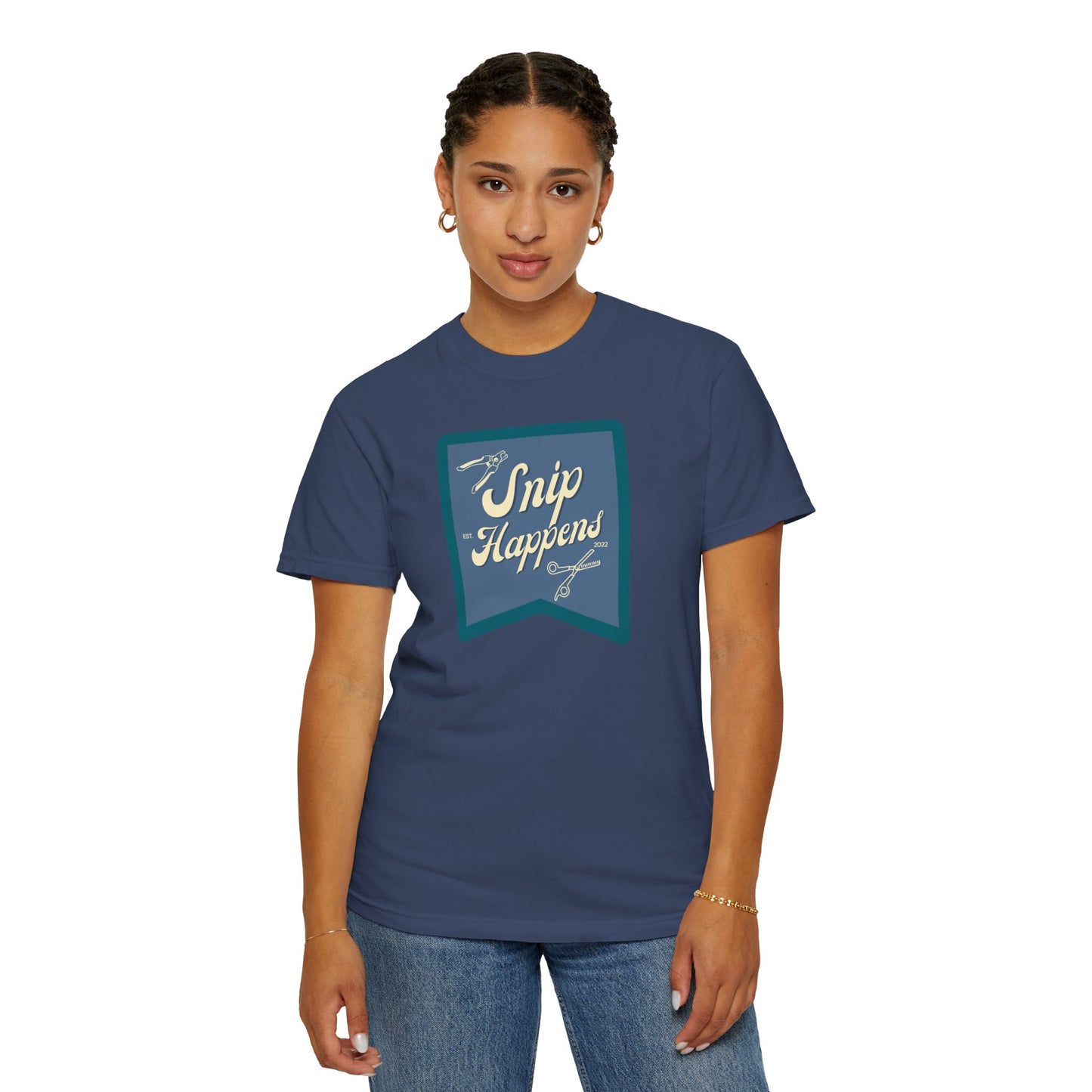Snip Happens Unisex Garment-Dyed T-Shirt - Fun & Casual Apparel for Stitching Lovers