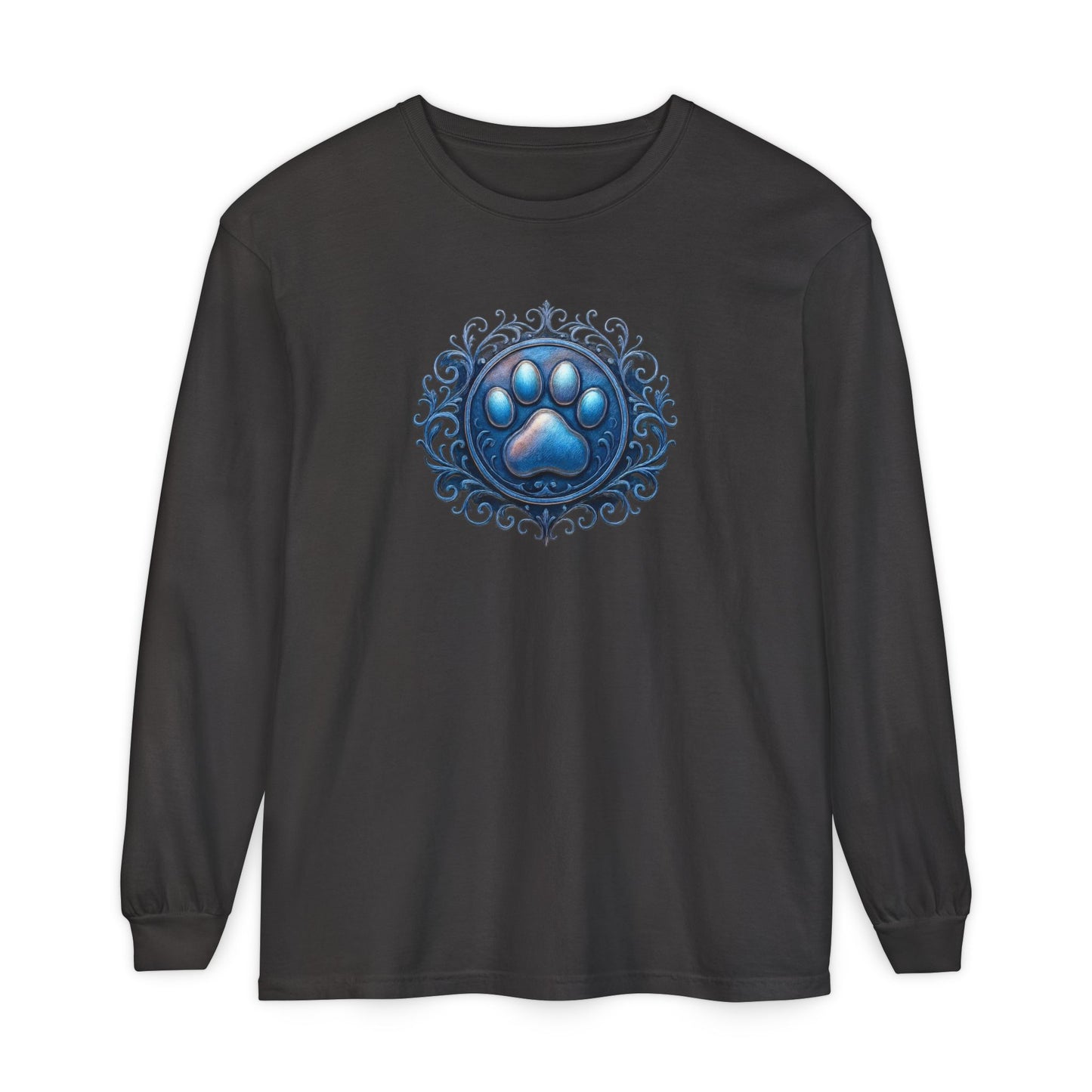 Paw Print Long Sleeve T-Shirt for Pet Lovers | Cozy Gift for Animal Enthusiasts, Casual Wear, Dog Mom Gift, Unique Pet Tee, Everyday Fashion