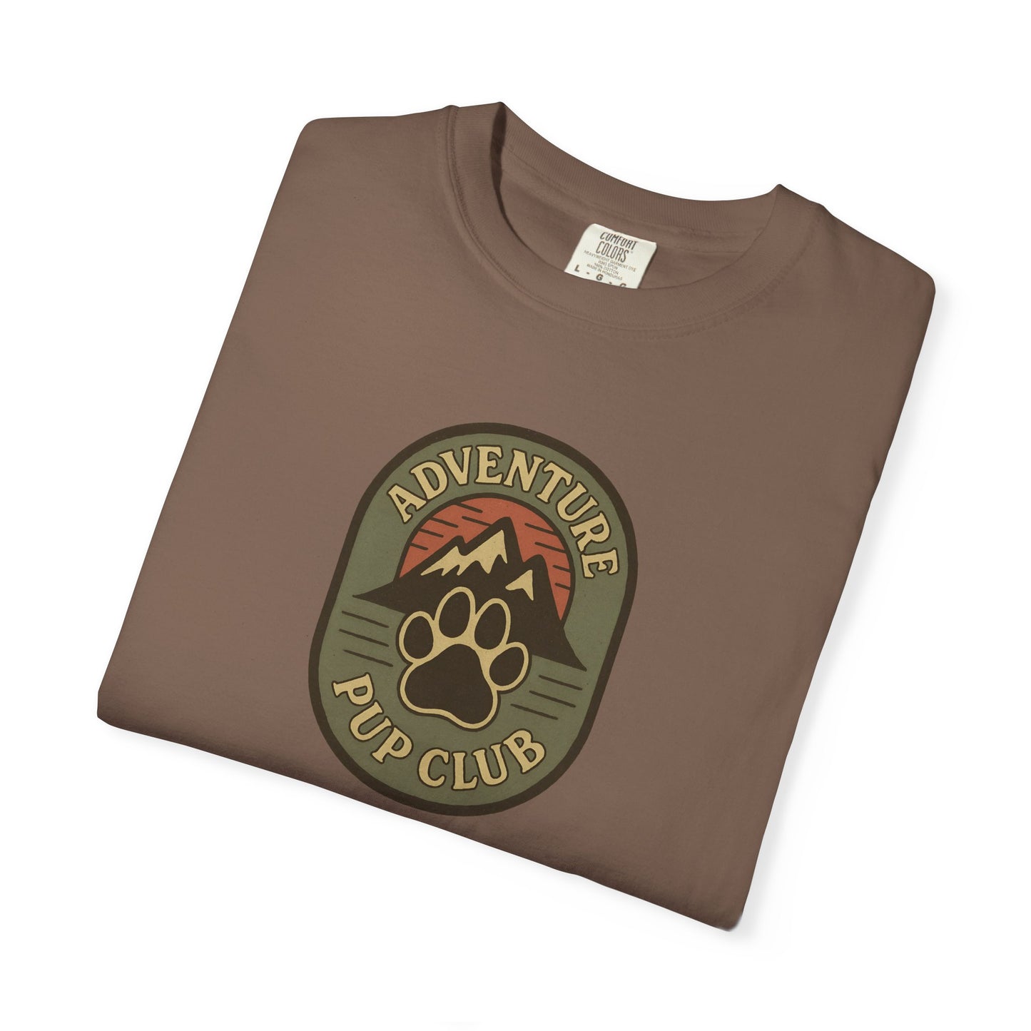 Adventure Pup Club Unisex Garment-Dyed T-Shirt, Dog Lover Gift, Outdoor Adventure Apparel, Pet Club Tee, Nature Lover Shirt