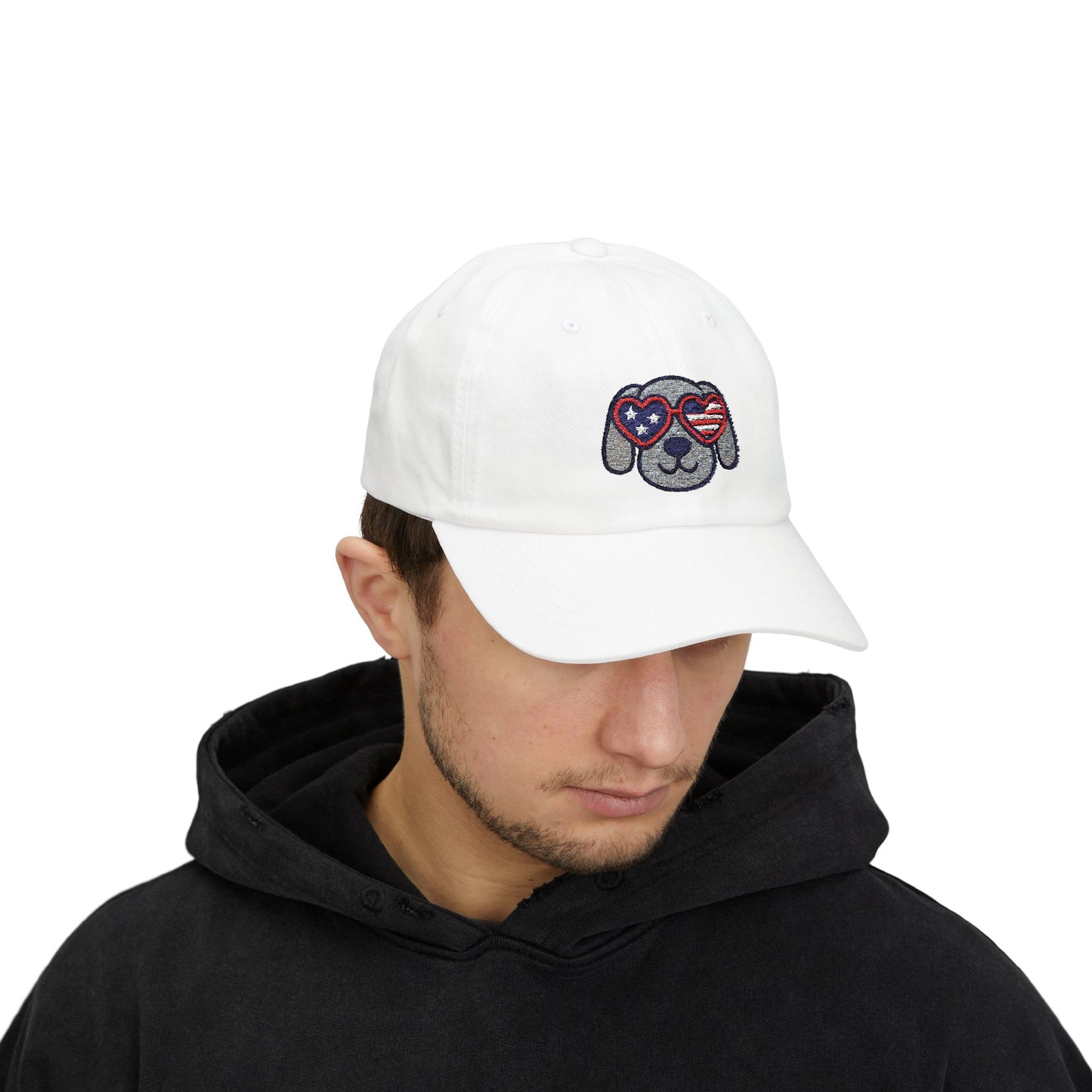 Patriotic Dog Dad Cap – Adjustable Baseball Hat for Animal Lovers, Summer Festivals, Father's Day, Fourth of July, Casual Wear