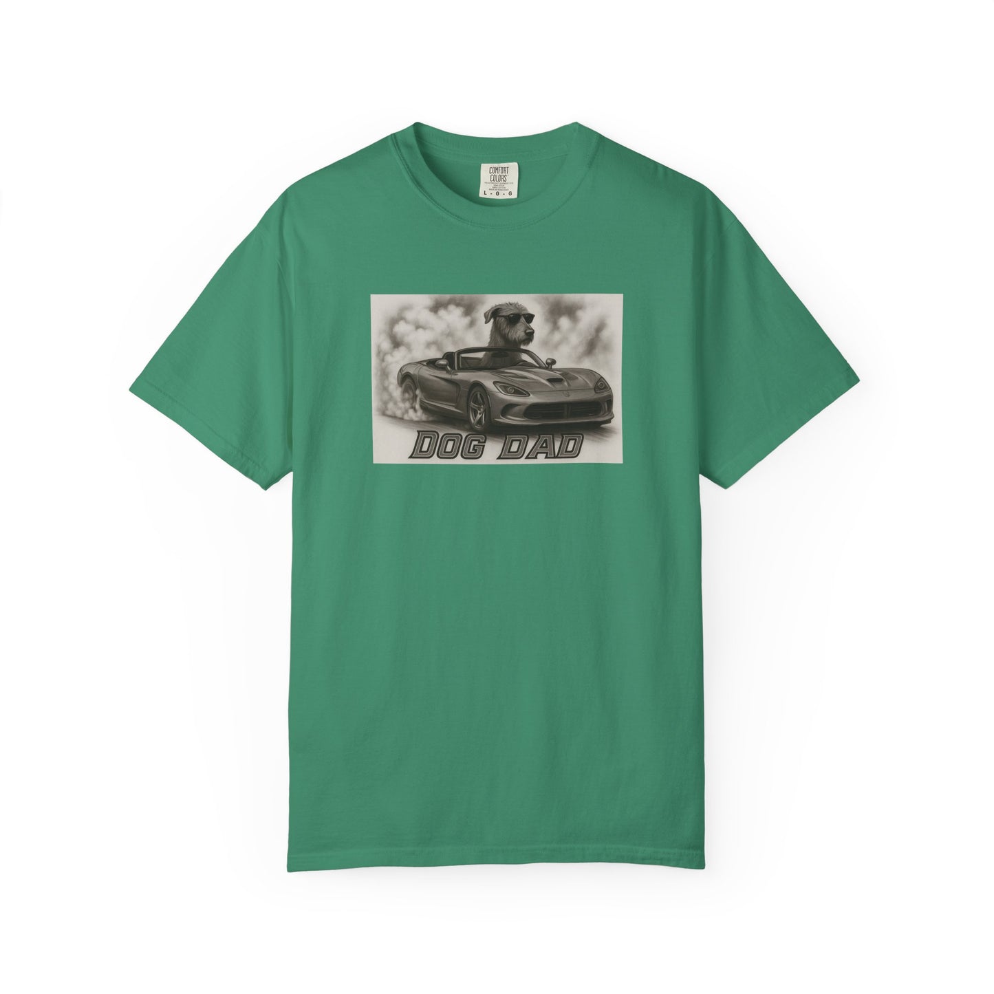 Dog Dad - Irish Wolfhound - Cool Dogs in Cool Cars T-Shirt Collection | Funny Dog Lover Apparel for Men