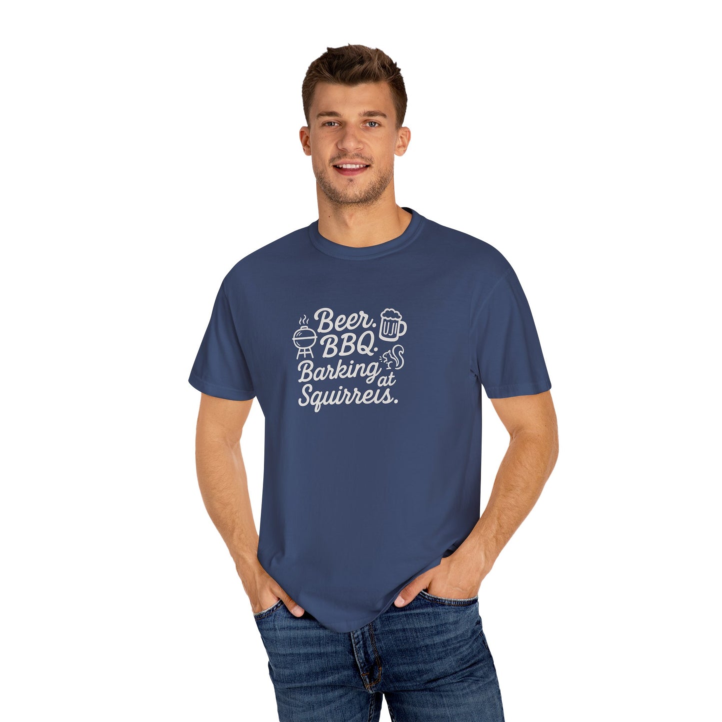 Beer BBQ and Barking Dog Dad T-Shirt