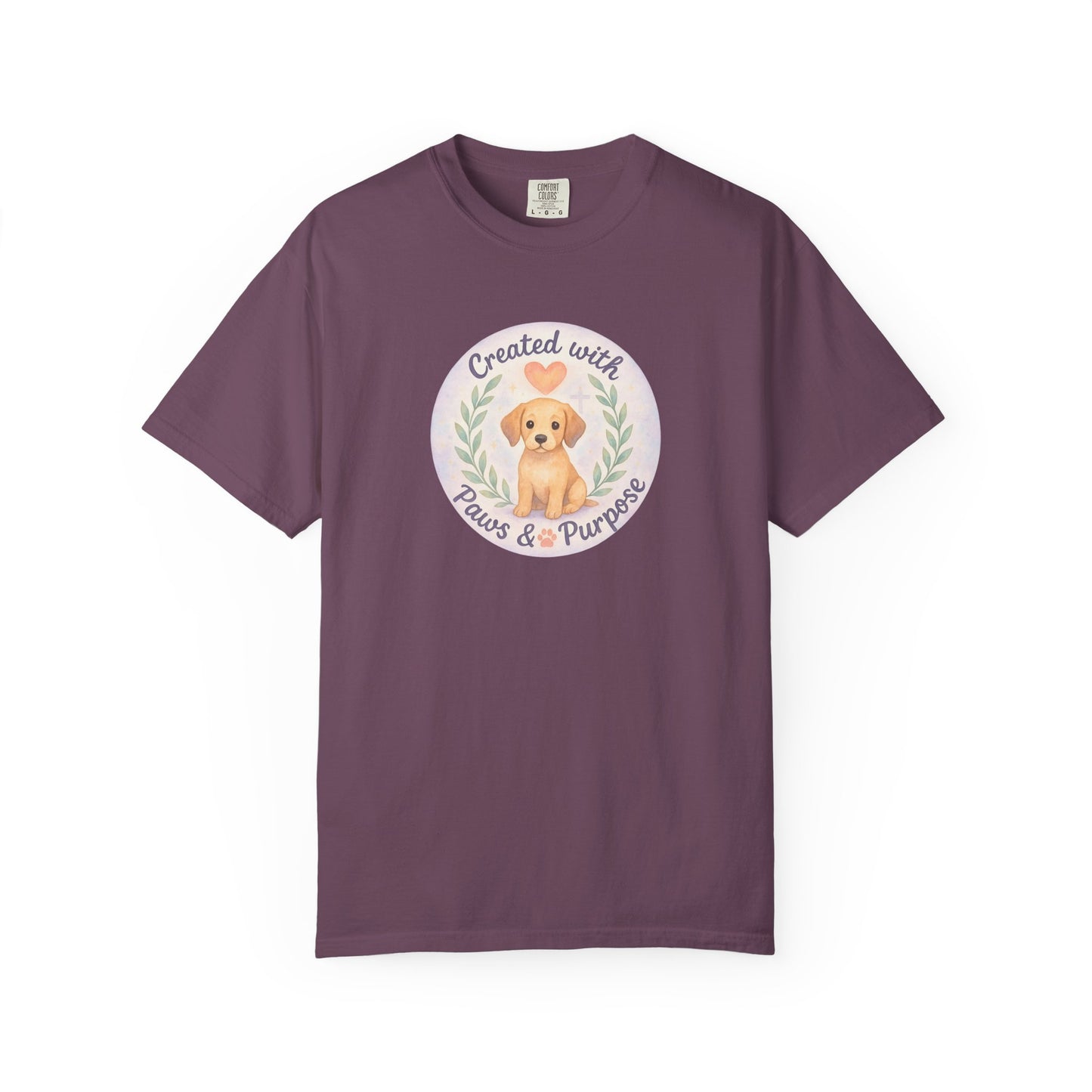 Created with Paws & Purpose T-Shirt, Pet Lover Gift, Dog Lover Apparel, Animal Rescue Support, Unique Gifts for Dog Owners