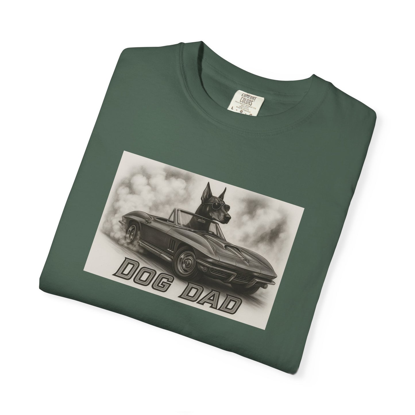 Dog Dad - Doberman - Cool Dogs in Cool Cars T-Shirt Collection | Funny Dog Lover Apparel for Men