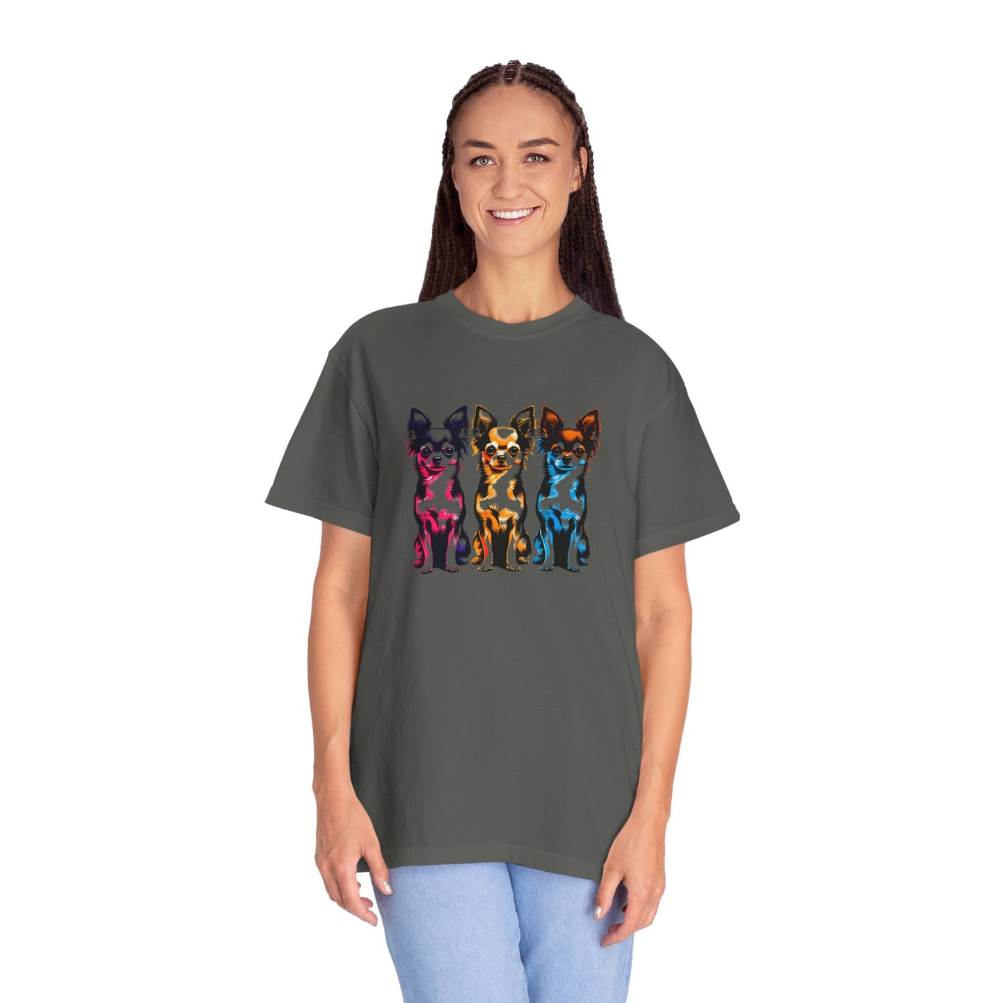 Colorful Chihuahua T-Shirt - Fun & Stylish Unisex Garment-Dyed Tee