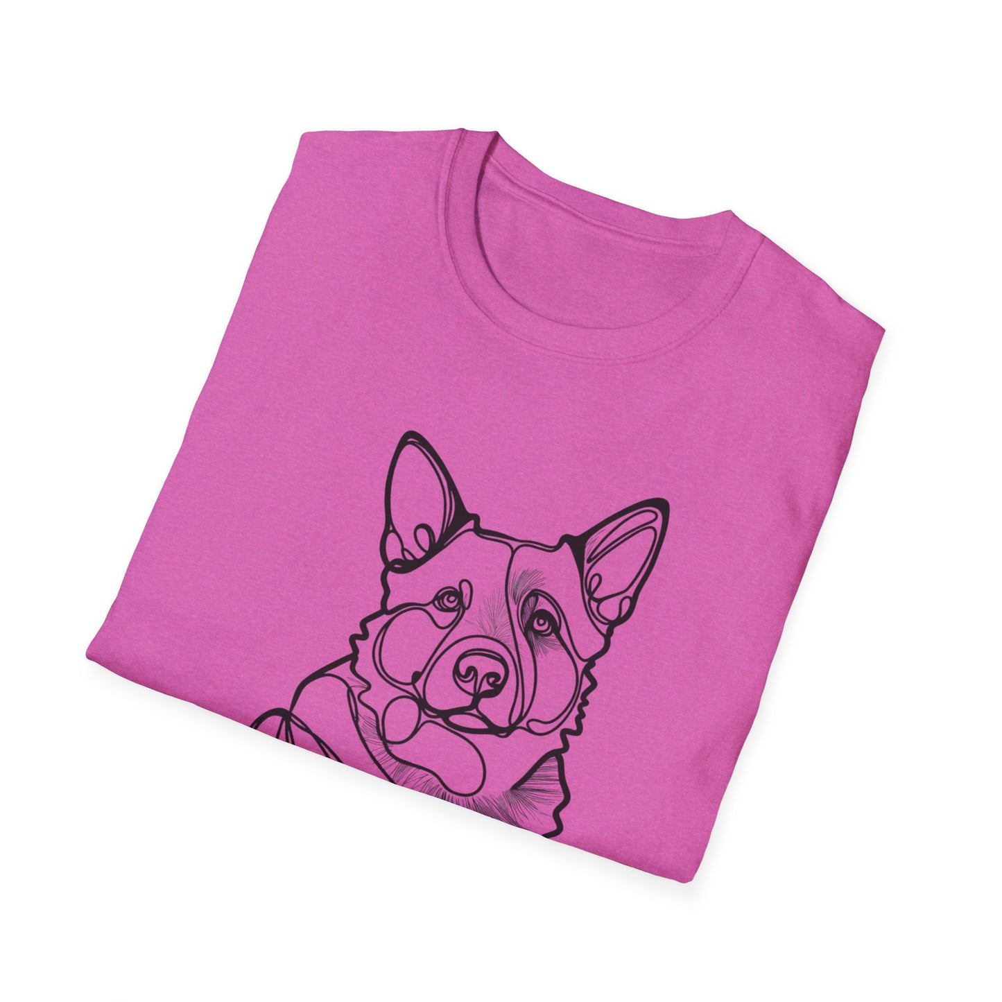 🖤 True Grit – Blue Heeler Line Art Tee – Minimalist Dog Outline Design