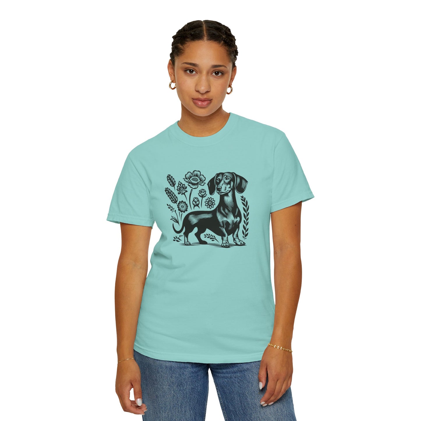 Floral Dachshund Unisex T-Shirt - Comfy Pet Lover Gift