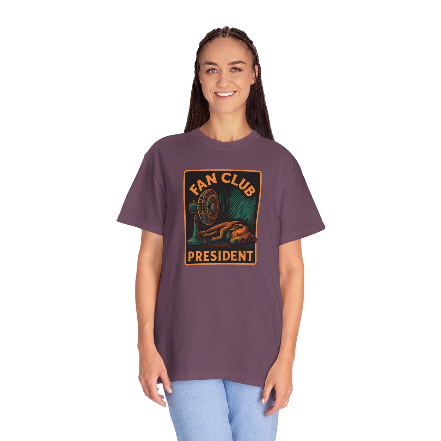 Fan Club President Unisex T-shirt, Garment-Dyed Tee, Unique Gift, Club Member Apparel, Casual Wear, Fan Merchandise