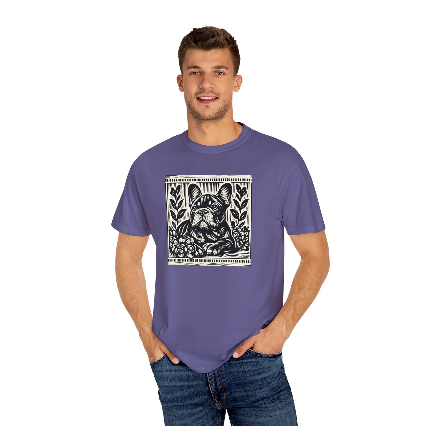 French Bulldog Vintage Graphic T-Shirt - Unisex Garment-Dyed Tee