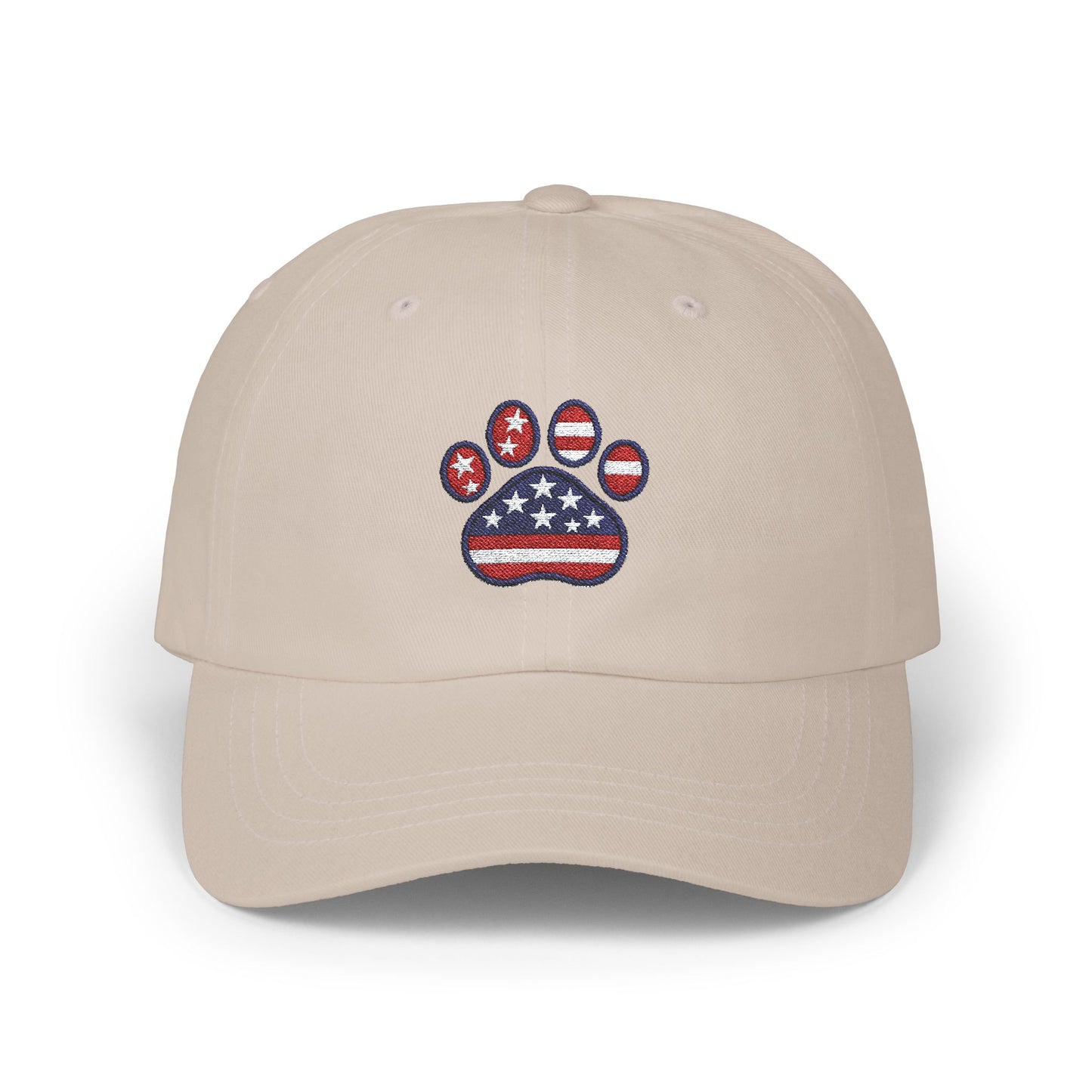 Dad Cap Patriotic American Flag Pawprint