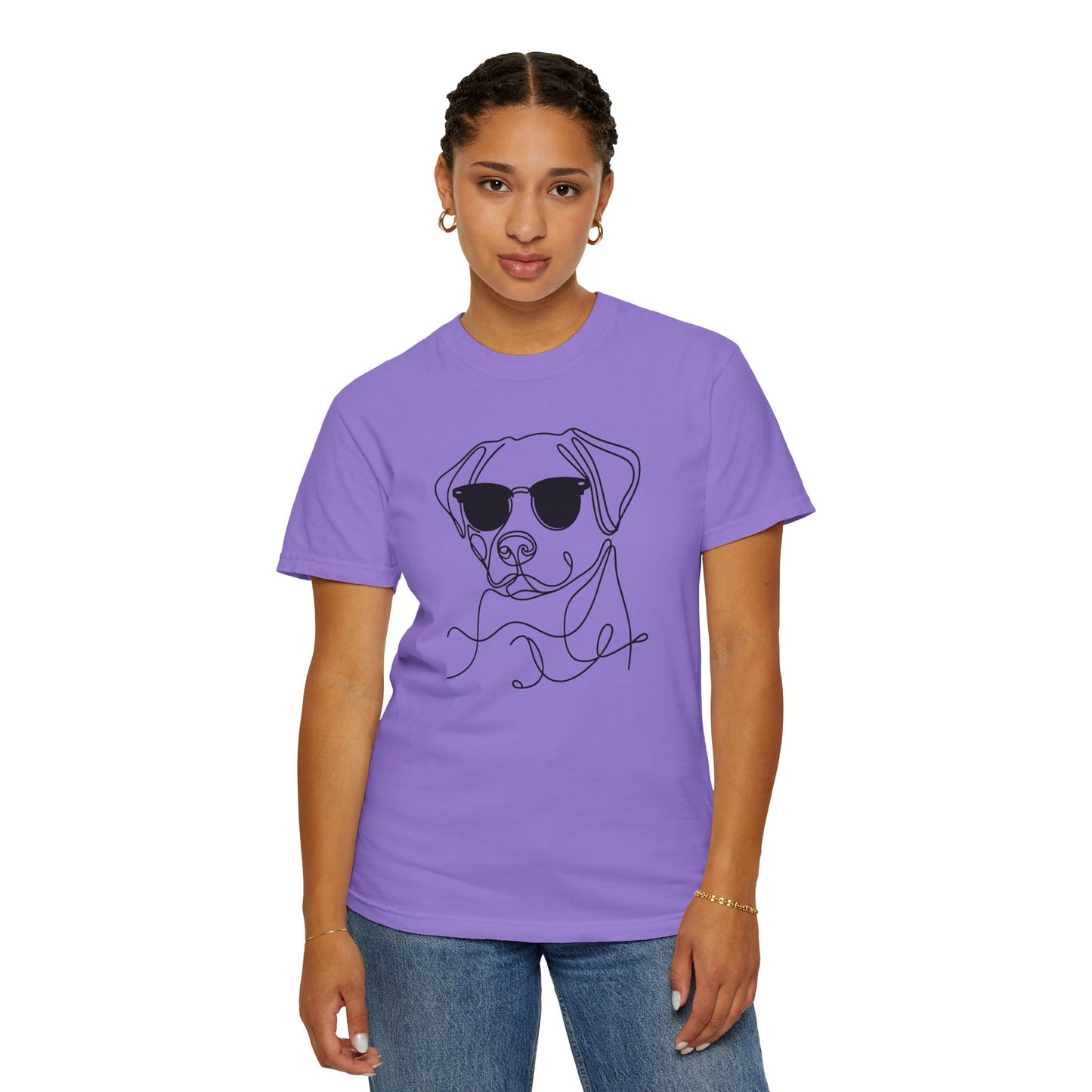 Cool Dog Line Art T-Shirt, Pet Lover Gift, Unisex Tee, Animal Lover Shirt, Casual Wear, Dog Mom Gift, Birthday Present, Dog Themed Apparel