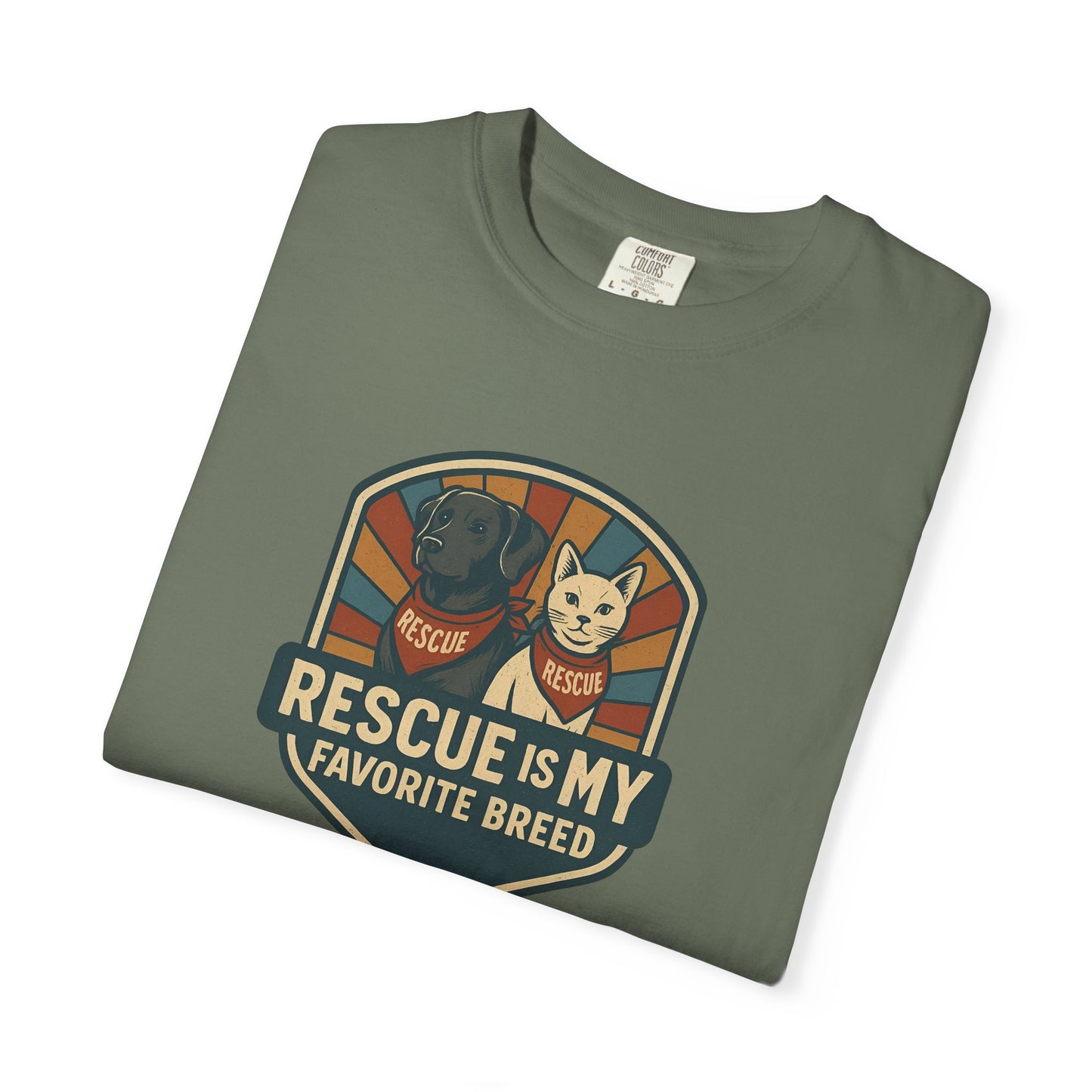 Rescue is My Favorite Breed T-Shirt, Unisex Animal Lover Tee, Pet Adoption Gift, Casual Wear, Dog Lover Shirt, Gift for Him/Her
