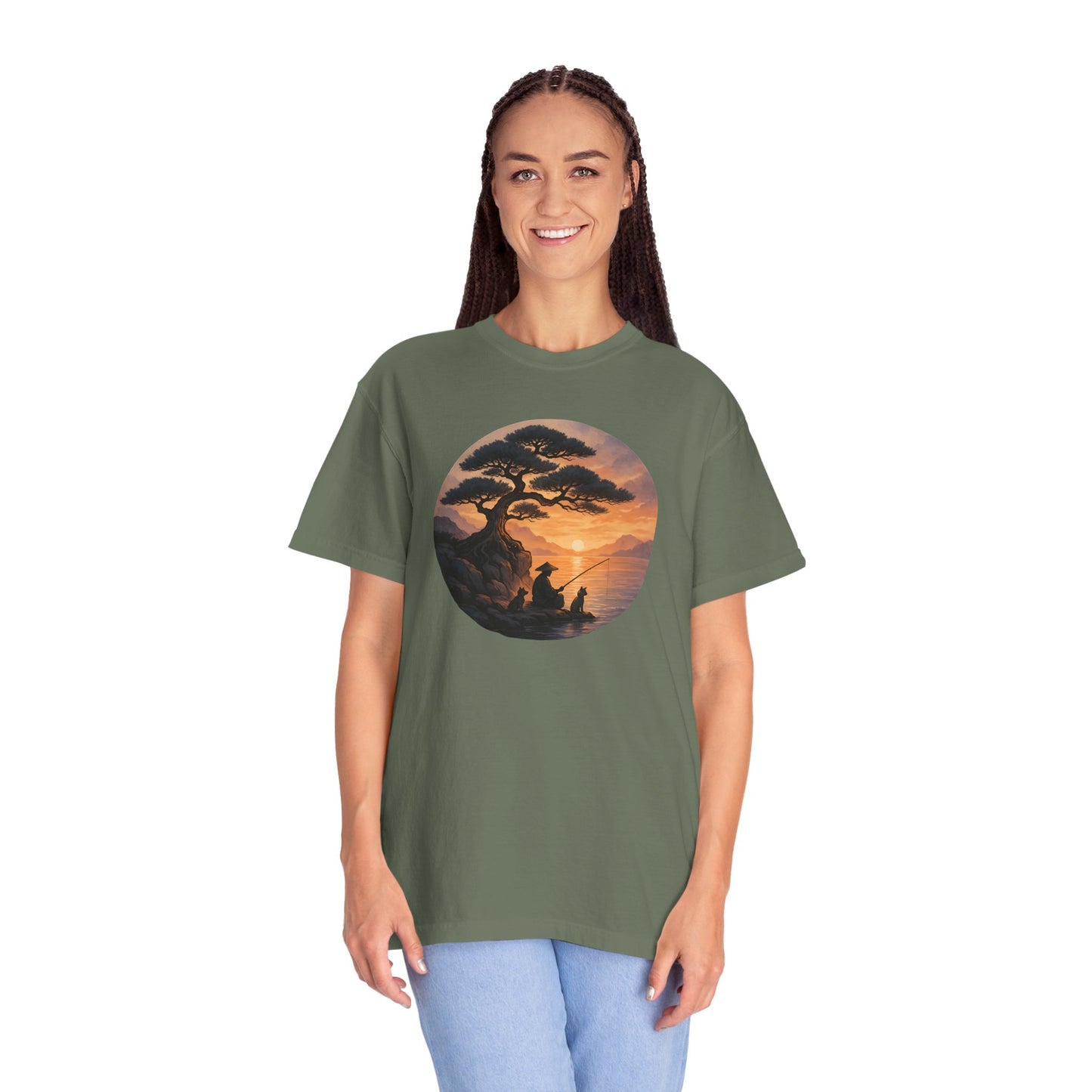 Vintage Sunset Fisherman Unisex T-shirt