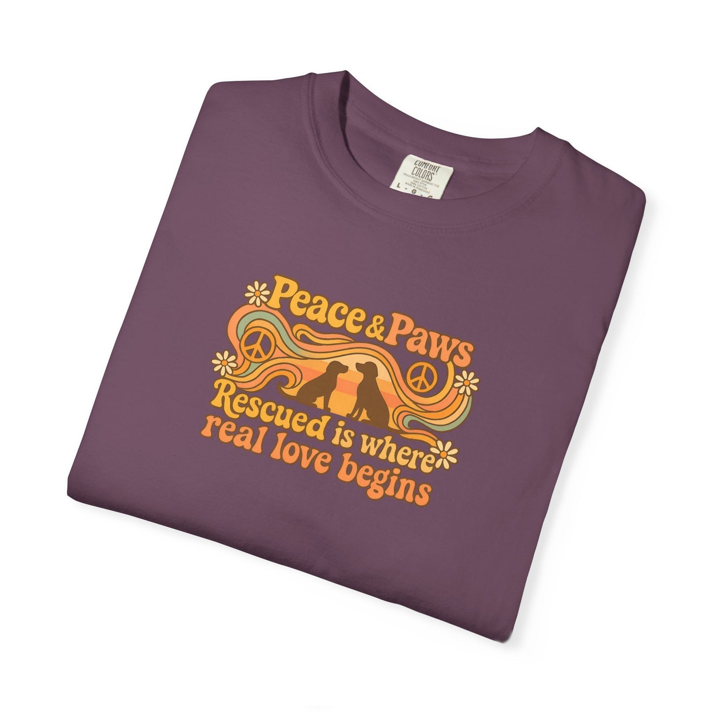 Peace & Paws T-Shirt, Perfect Gift for Couples, Vintage Style Tee, Unisex Casual Wear, Summer Fashion, Statement Shirt