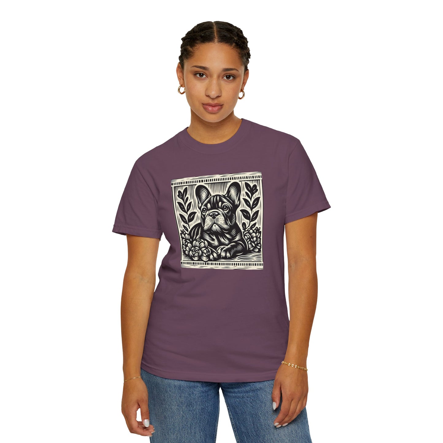 French Bulldog Vintage Graphic T-Shirt - Unisex Garment-Dyed Tee