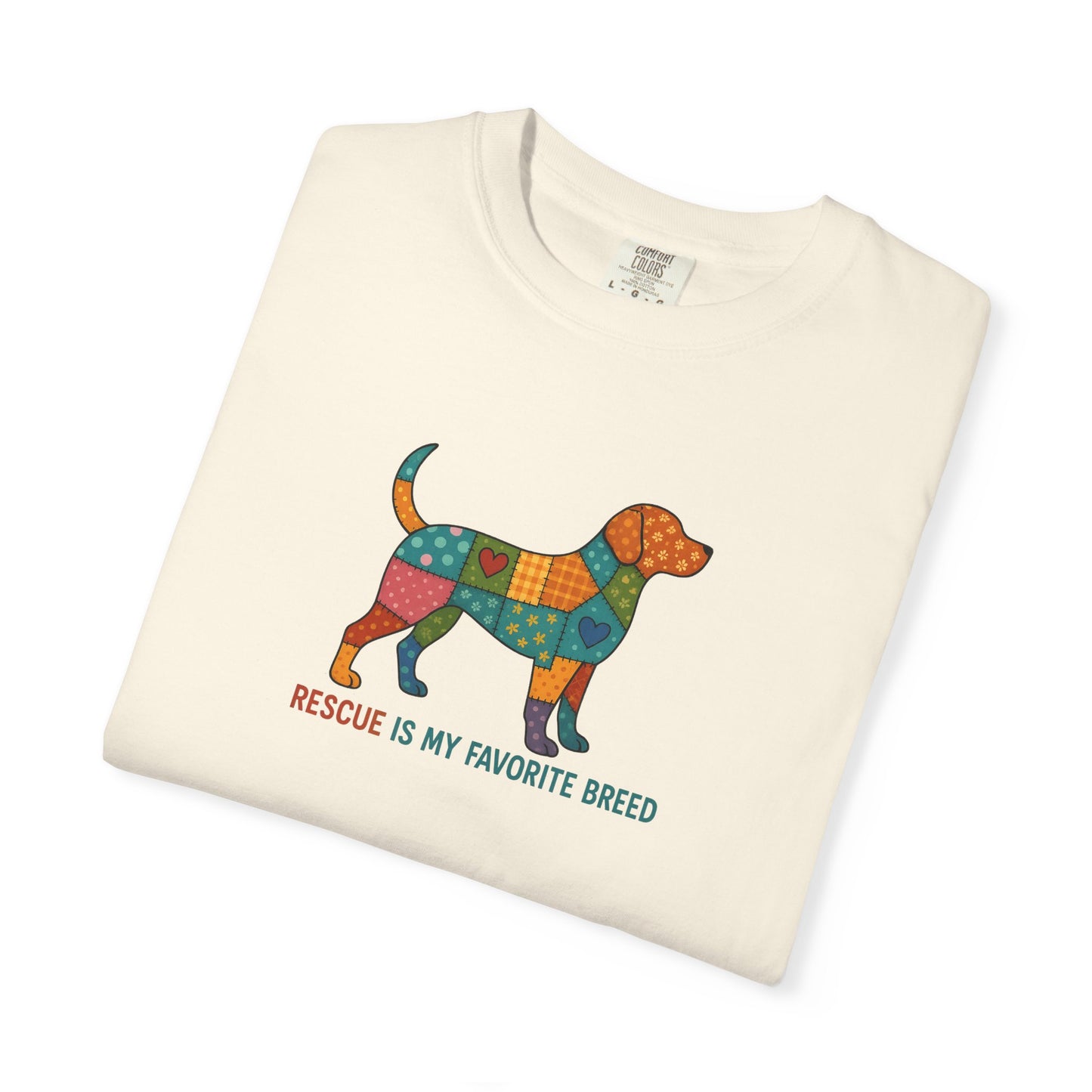 Colorful Dog Rescue T-Shirt, Gift for Dog Lovers, Adoption Awareness Tee, Casual Wear for Animal Lovers, Eco-Friendly Fashion