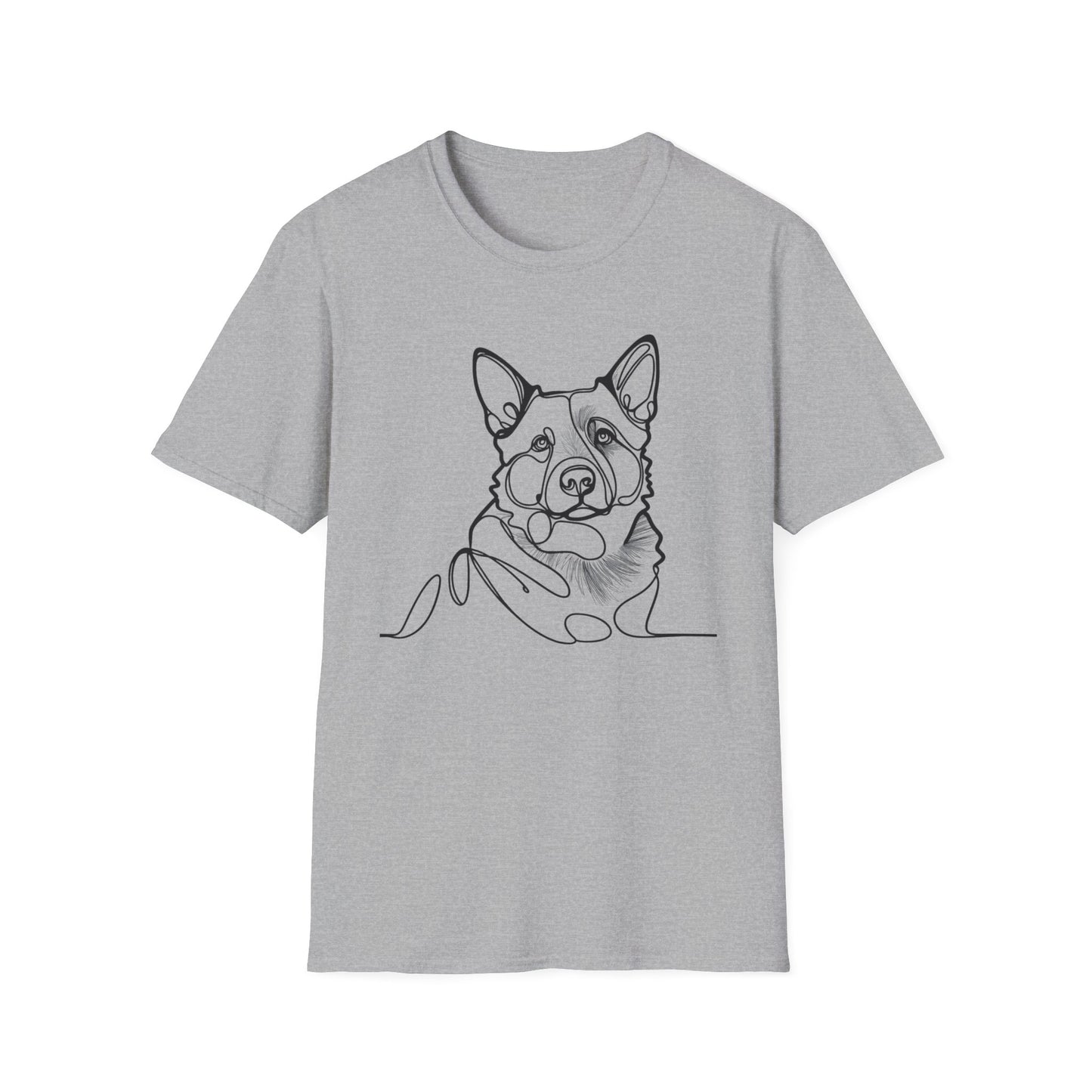 🖤 True Grit – Blue Heeler Line Art Tee – Minimalist Dog Outline Design