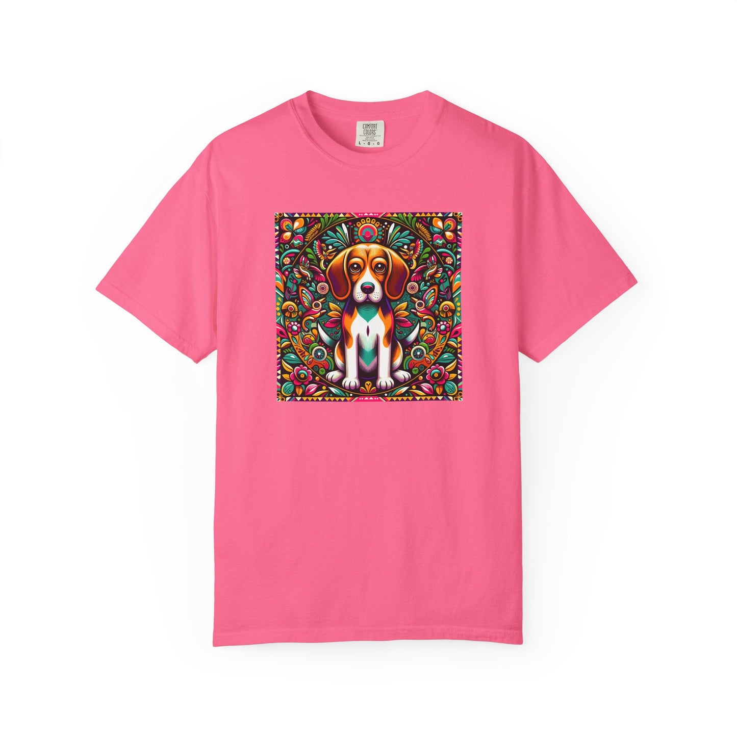 Vibrant Dog Art Unisex Garment-Dyed T-Shirt | Colorful Canine Design
