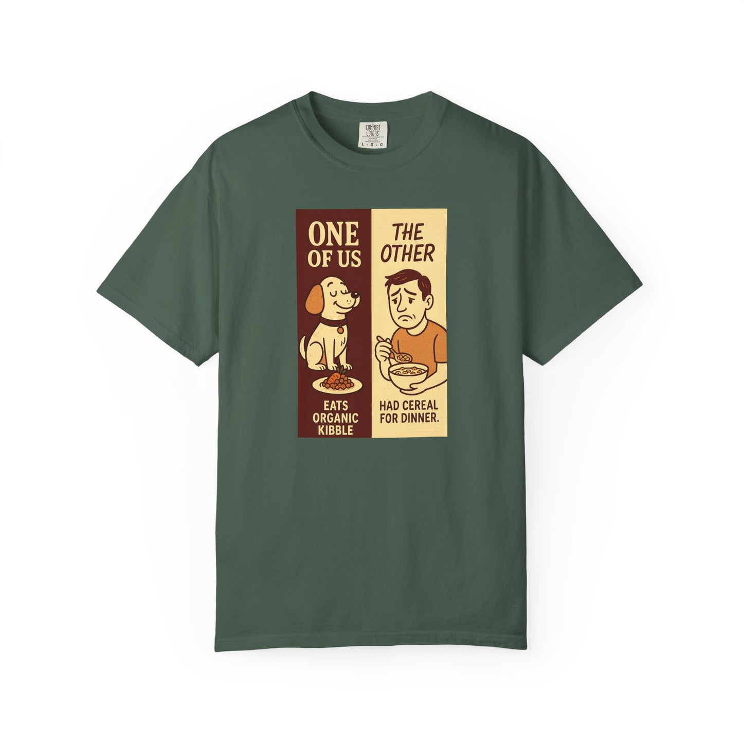 Organic Kibble T-Shirt, Funny Pet Lover Tee, Casual Unisex Apparel, Dog and Cat Humor, Gift for Animal Lovers