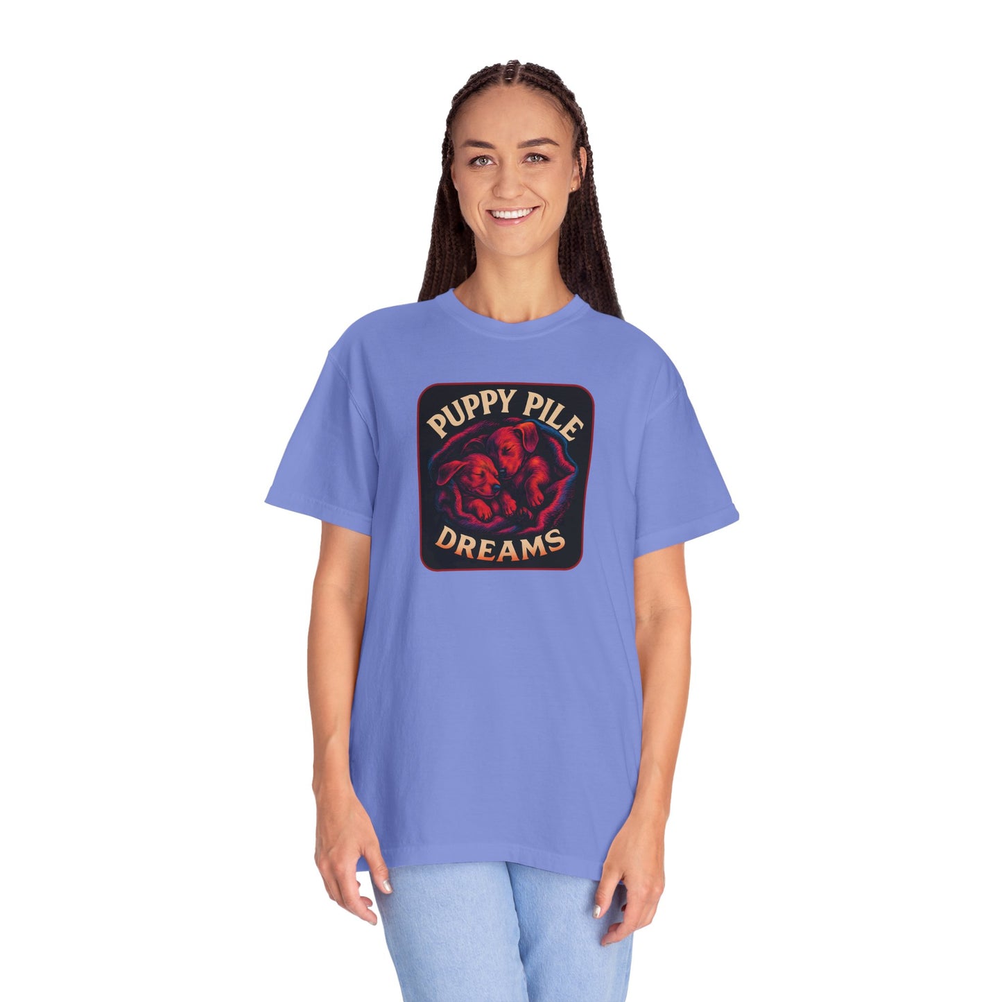 Puppy Pile Dreams T-Shirt, Unisex Tee, Dog Lover Gift, Casual Wear, Comfortable Cotton Shirt, Fun Animal Graphic Tee