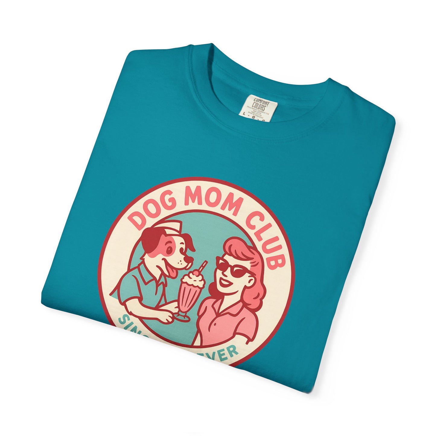 Dog Mom Club Garment-Dyed Tee | Casual Women's T-Shirt | Pet Lover Gift | Dog Mom Apparel | Cute Animal Lover Shirt