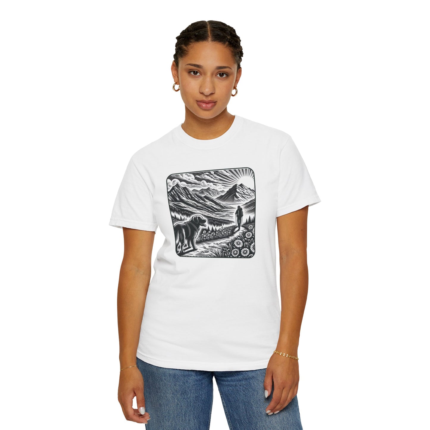Hiker Unisex Garment-Dyed T-Shirt with Nature Design - Perfect for Outdoor Lovers