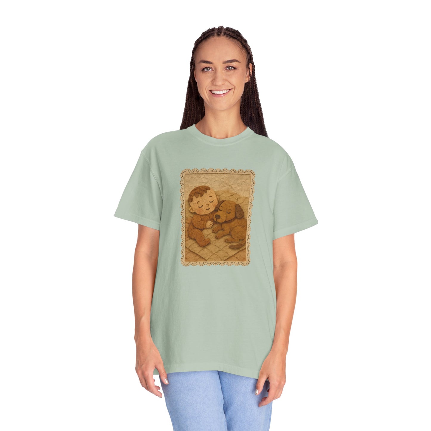 Cute Baby & Puppy Graphic Tee, Cozy Shirt for Dog Lovers and Parents, Gifts for Baby Showers, Birthdays, or Any Celebration