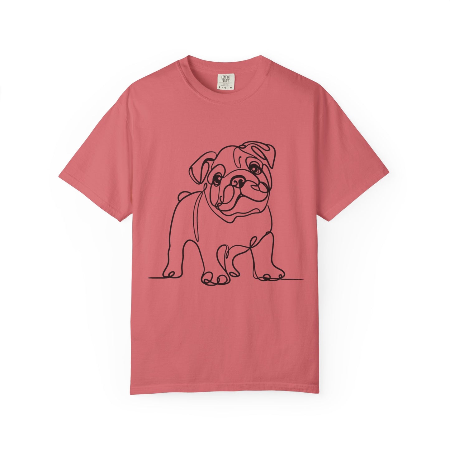 Unisex Garment-Dyed T-shirt with Minimalist Bulldog Design