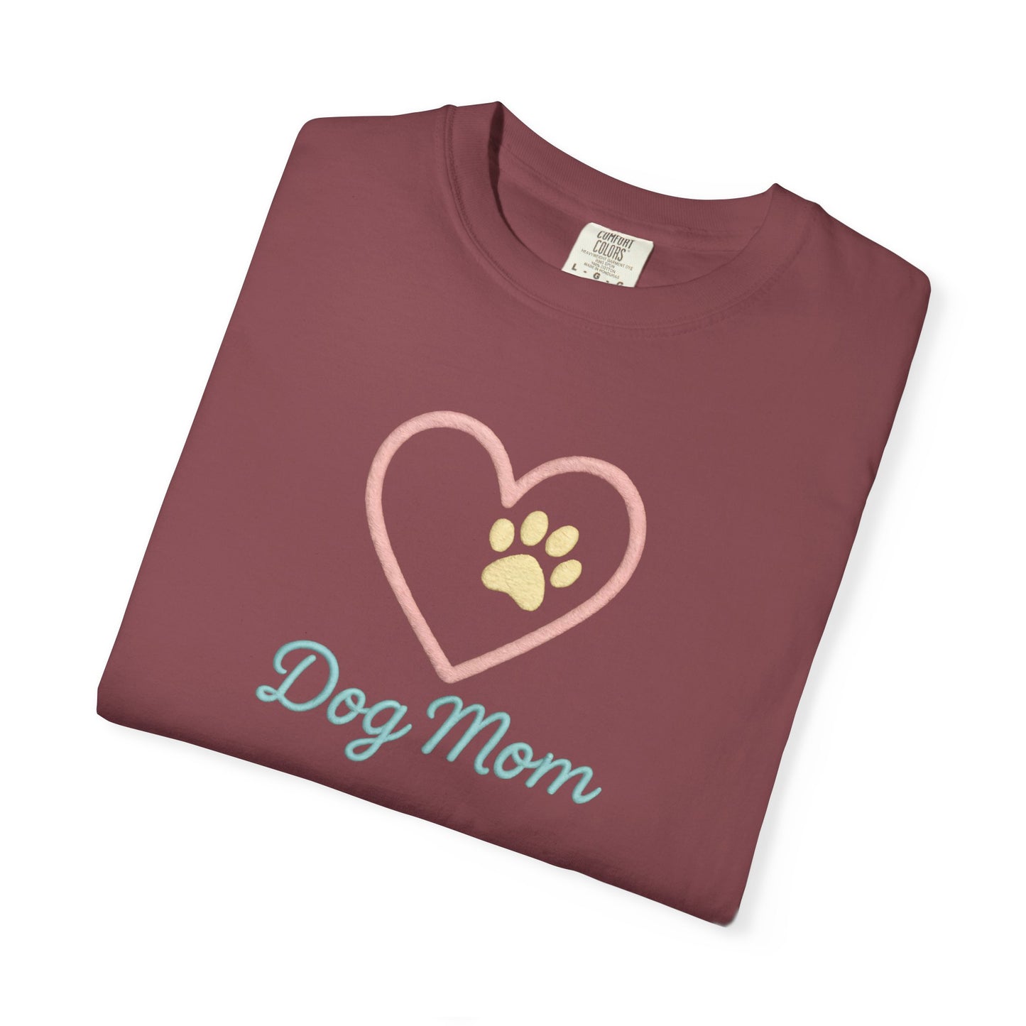 Dog Mom T-Shirt, Garment-Dyed Tee for Dog Owners, Perfect Gift for Pet Lovers, Casual Wear, Animal Lover Shirt
