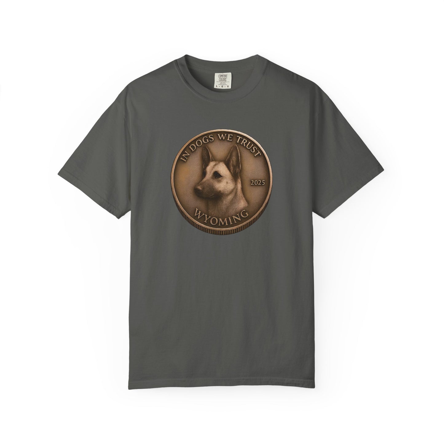 Wyoming State Coin T-Shirt Collection - Proud Dog Breed Illustrations