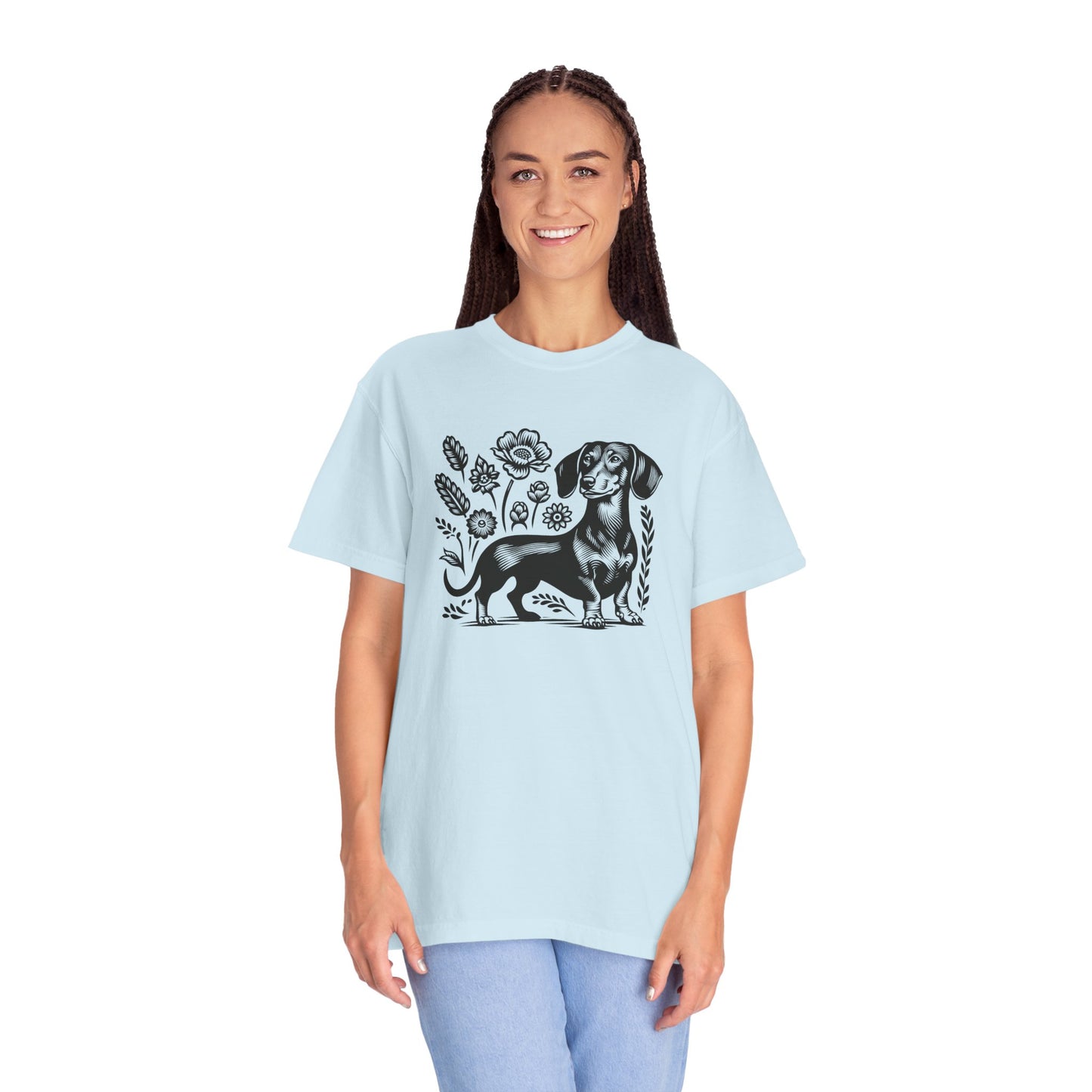 Floral Dachshund Unisex T-Shirt - Comfy Pet Lover Gift