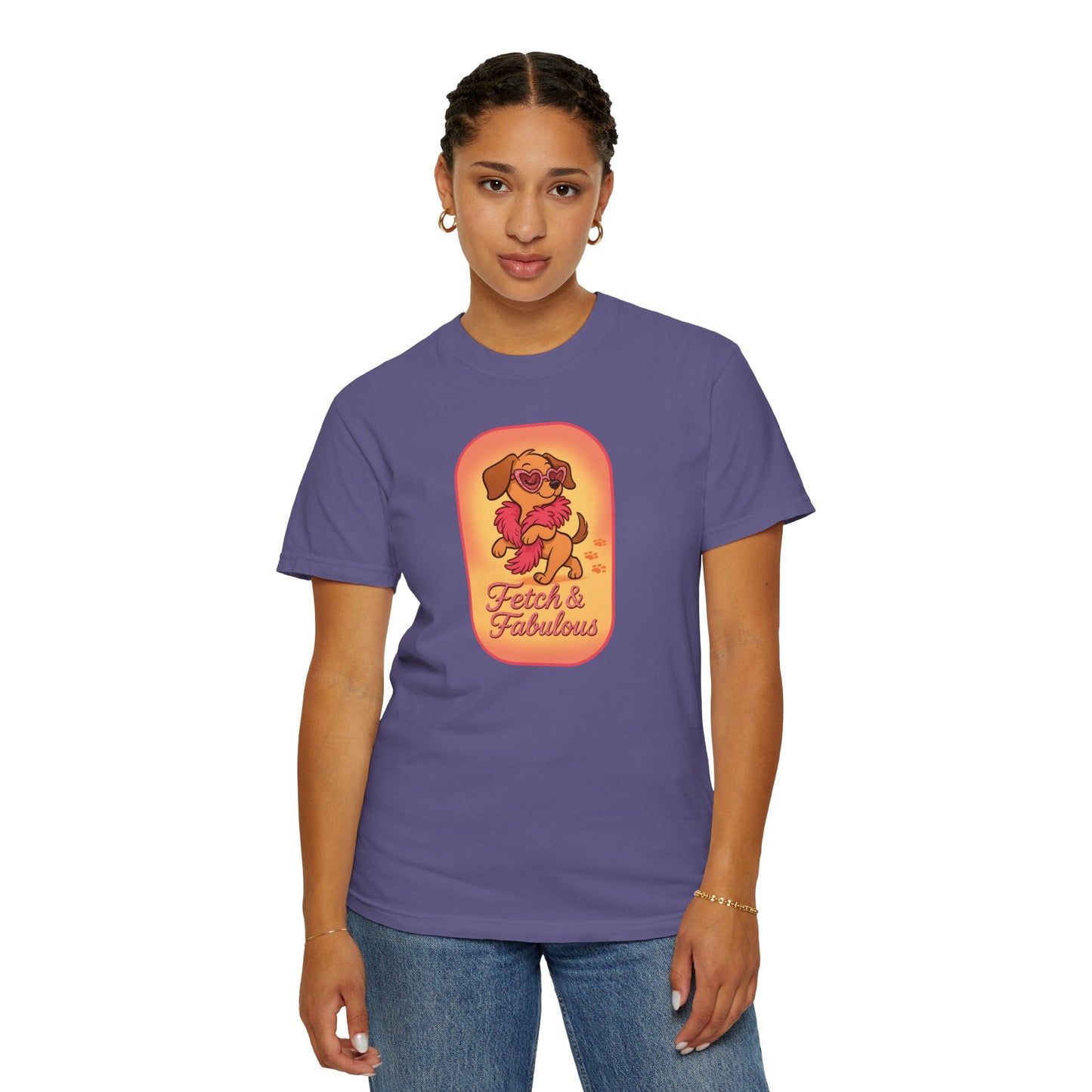 Fetch & Fabulous Dog Lover T-Shirt | Unisex Garment-Dyed Tee for Dog Owners, Pet Lovers, Birthday Gift, Casual Wear