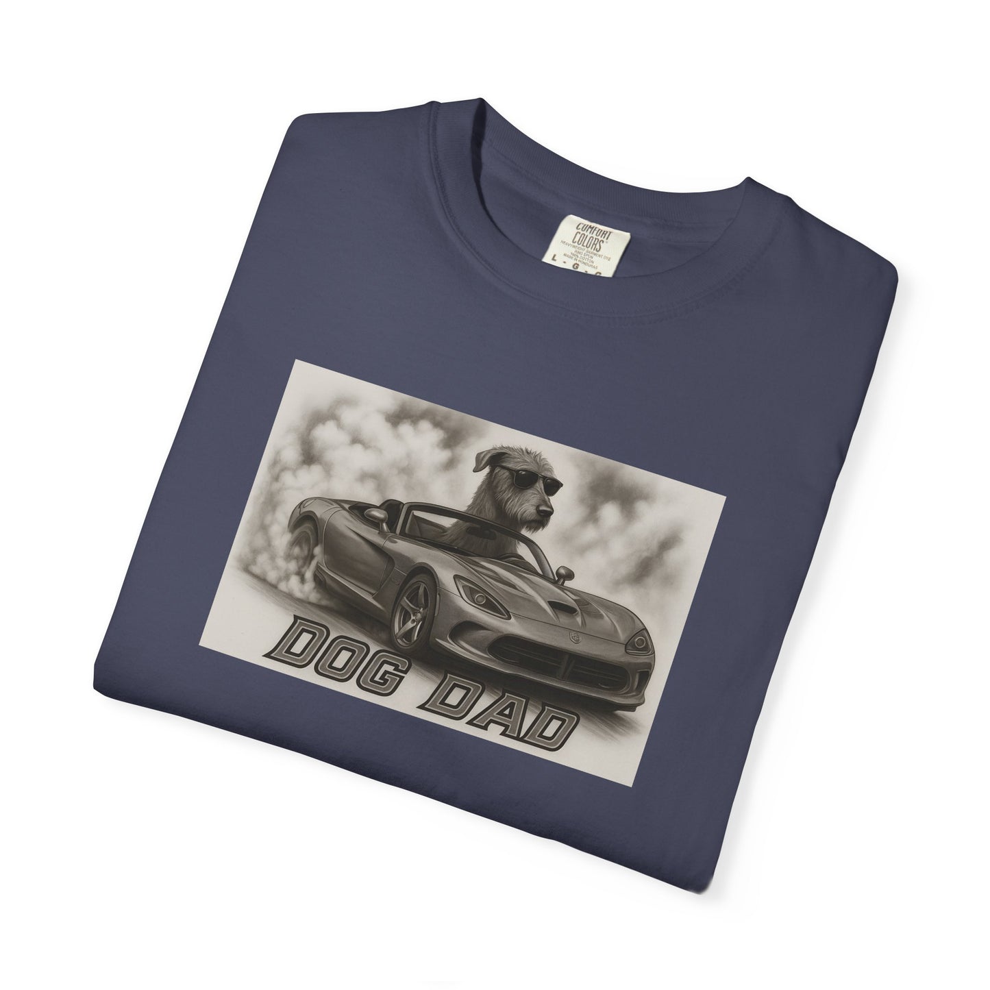 Dog Dad - Irish Wolfhound - Cool Dogs in Cool Cars T-Shirt Collection | Funny Dog Lover Apparel for Men