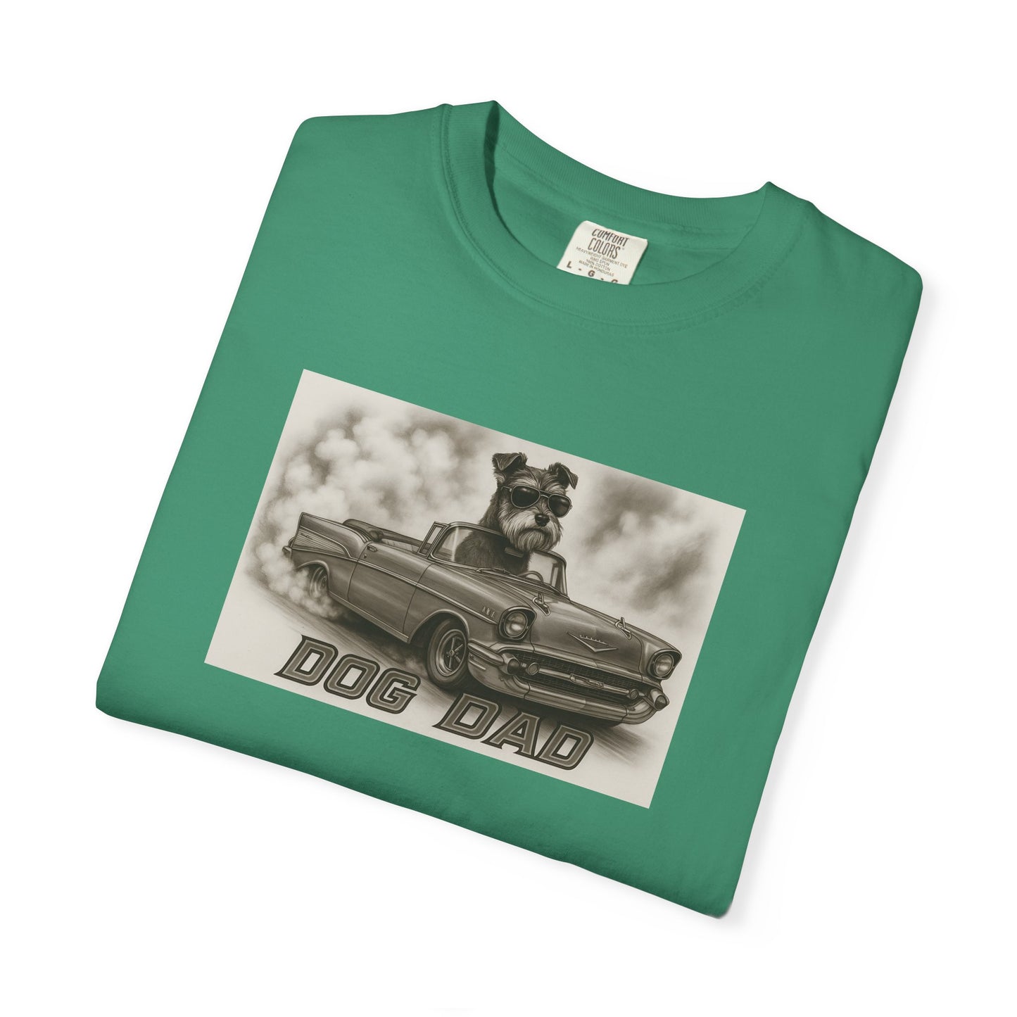 Dog Dad - Miniature Schnauzer - Cool Dogs in Cool Cars T-Shirt Collection | Funny Dog Lover Apparel for Men