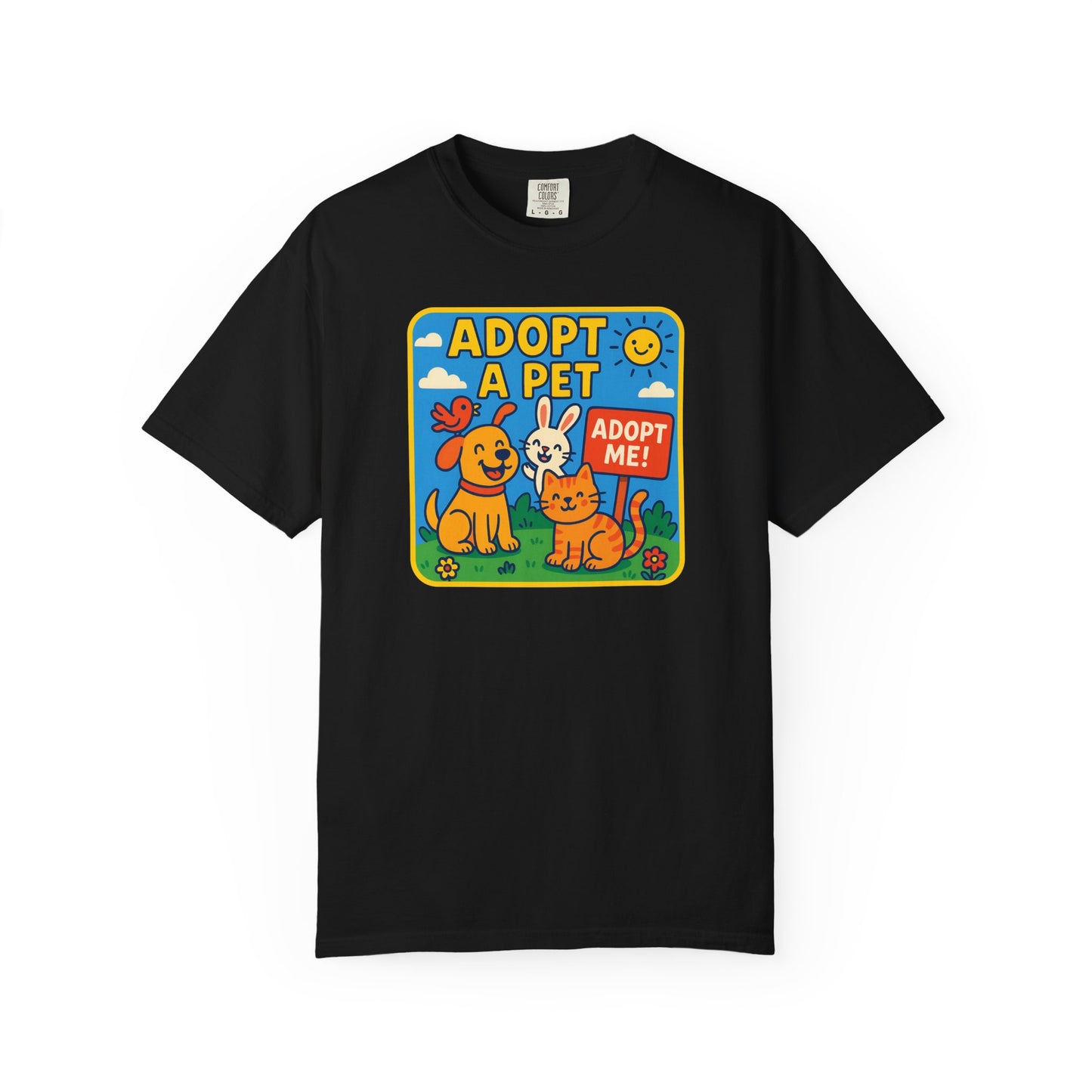 Adopt a Pet T-Shirt - Unisex Garment-Dyed Tee for Animal Lovers
