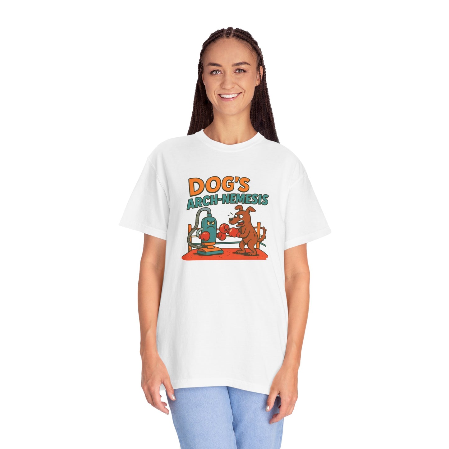 Dog's Arch-Nemesis Unisex Garment-Dyed T-Shirt | Fun Graphic Tee for Animal Lovers